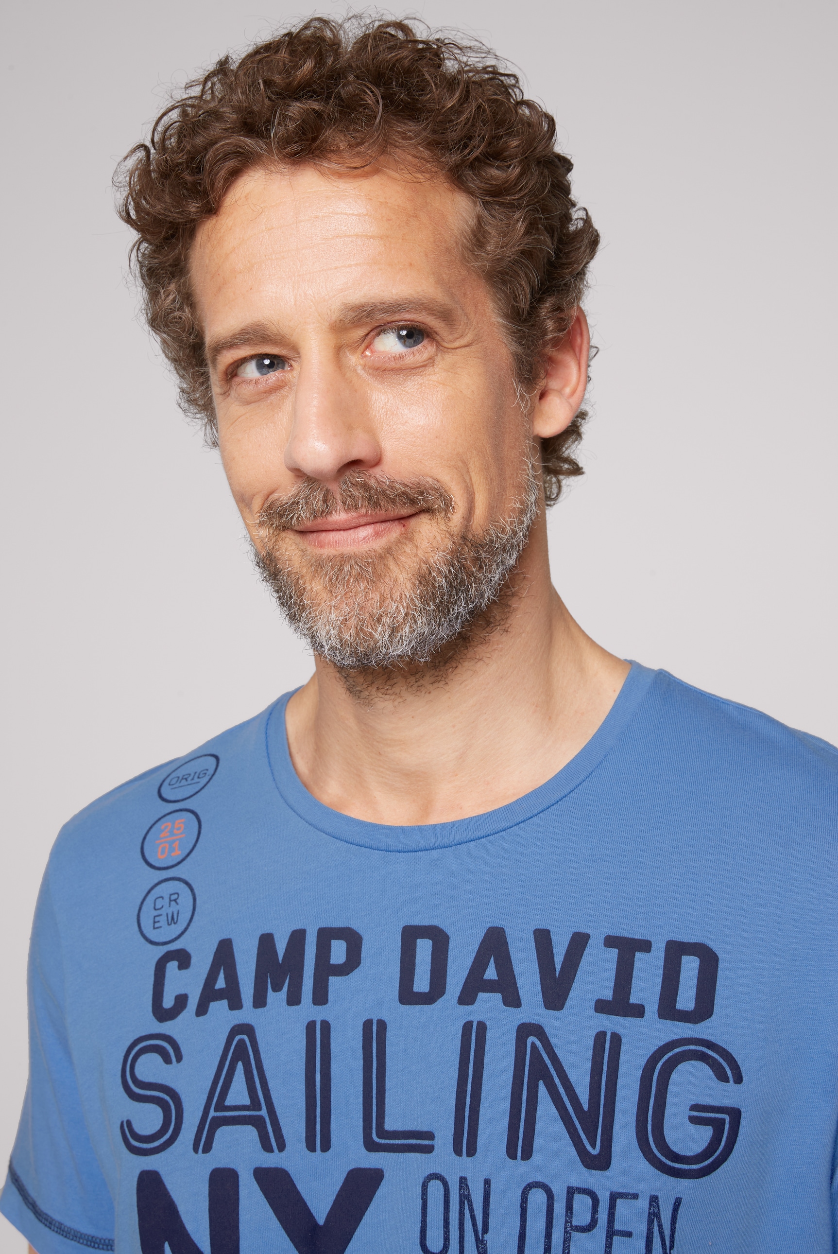 CAMP DAVID T-Shirt, mit kontrastfarbener Steppung