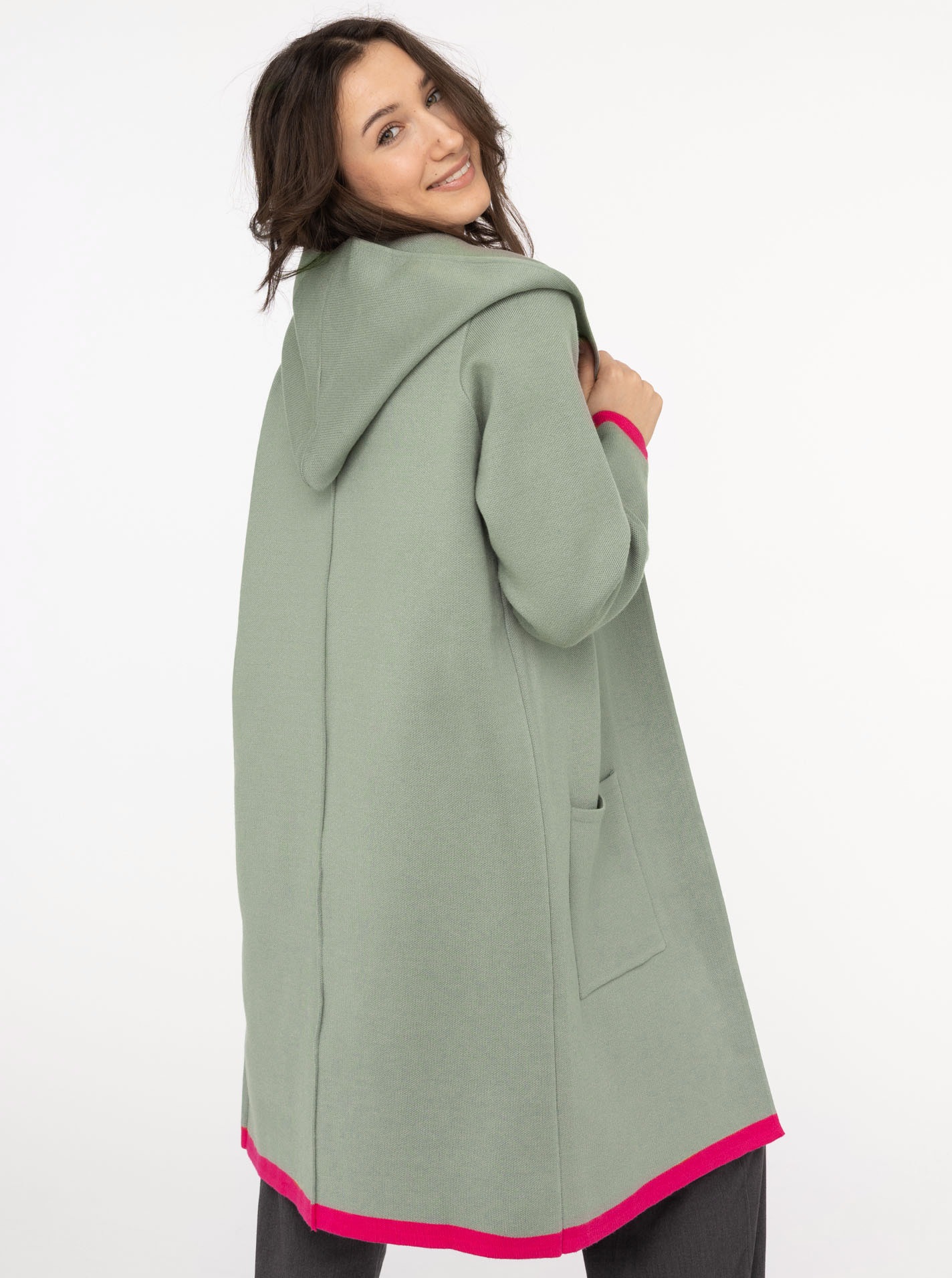 Zwillingsherz Strickjacke ""Mona"", mit kontrastfarbenem Hingucker-Besatz günstig online kaufen