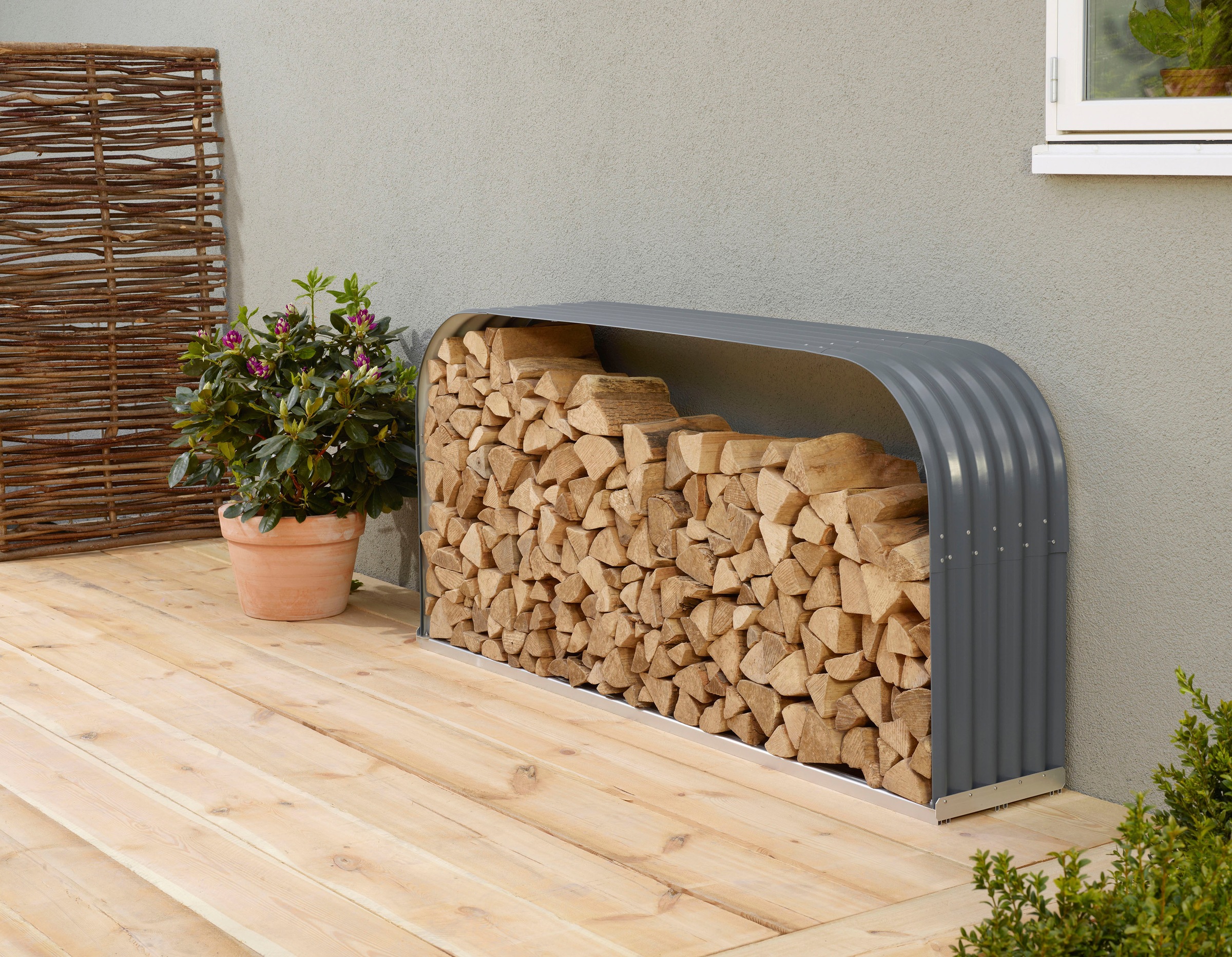 Vitavia Kaminholzregal "Lignum 401, flach" BxTxH: 210x40x100 cm günstig online kaufen