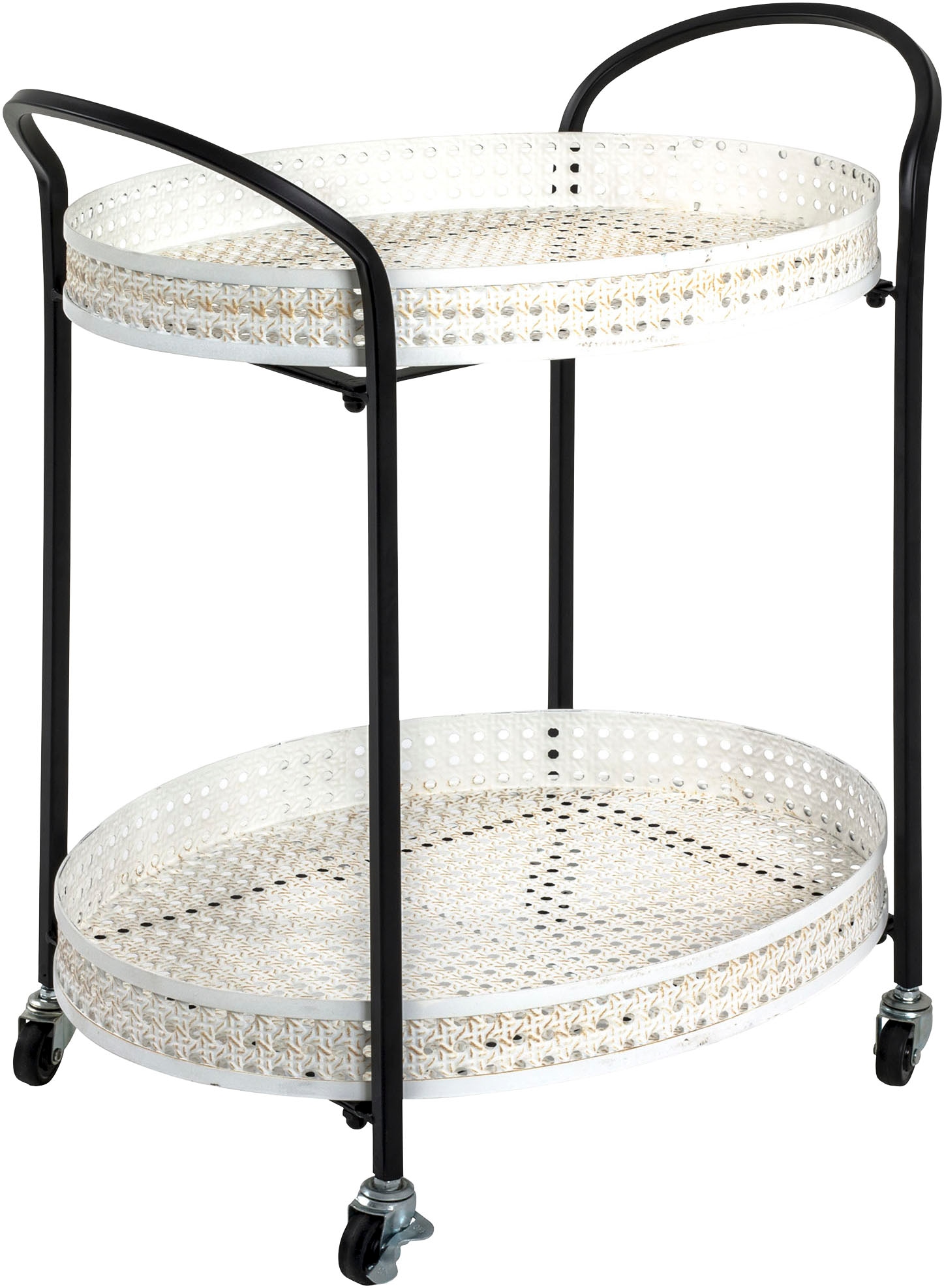 HAKU Servierwagen »Dinett, Kaffeetisch, Küchenwagen, Serviertisch, Teewagen, Trolley« 1 Stk. tlg. oval - aus Metall Weiß B/T/H 60/40/70 cm