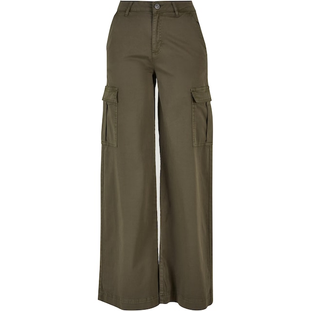 URBAN CLASSICS Stoffhose »Damen Ladies High Waist Wide Leg Twill Cargo Pants«,  (1 tlg.) für bestellen | BAUR