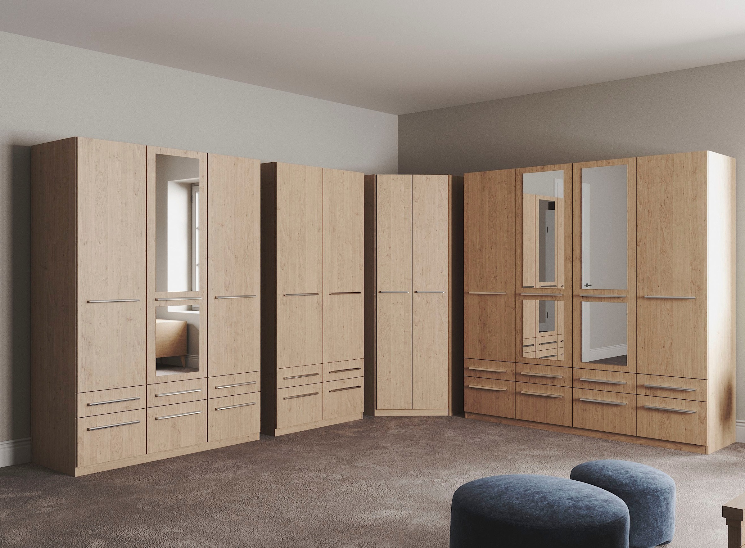 Thumbnail - priess Kleiderschrank "Schrank Garderobe Wäscheschrank Barcelona in 5 Breiten" viel Stauraum, geräumige Schubkästen, mit...