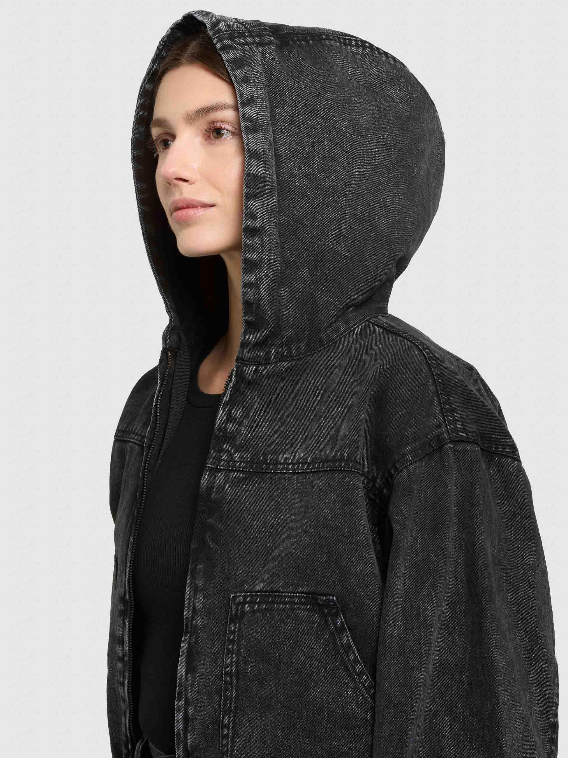 khujo Jeansjacke »Gretel« mit Kapuze Modische Jacke in Jeans-Optik