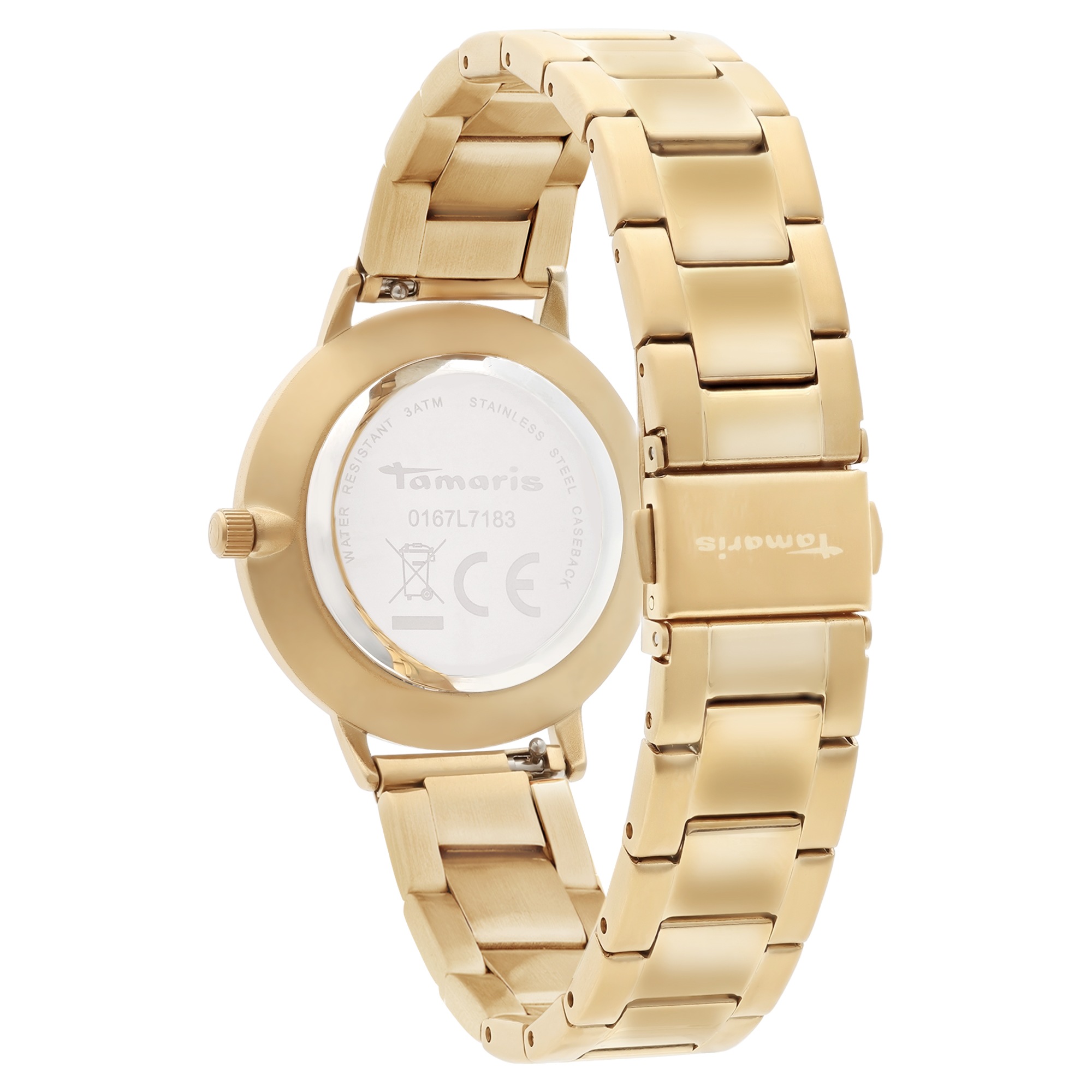 Quarzuhr TAMARIS, goldfarben, Armbanduhren, Damen, Quarzuhr, Armbanduhr, Damenuhr, Edelstahlarmband, analog 3