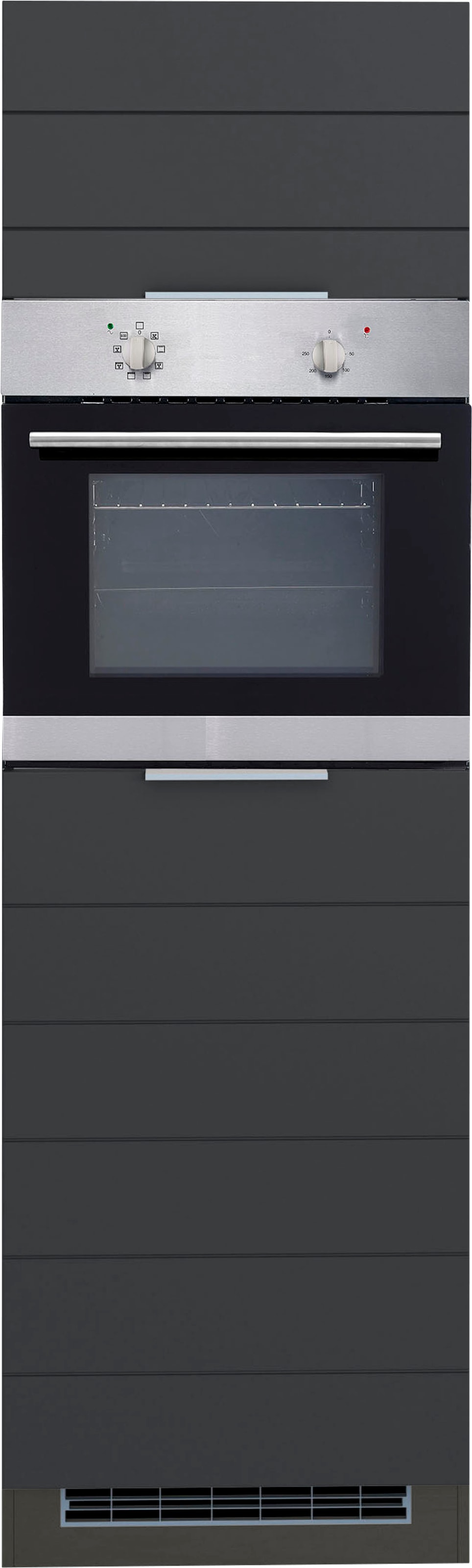 KOCHSTATION Backofen/Kühlumbauschrank »KS-Luhe«, 60 cm breit, hochwertige MDF-Fronten mit waagerechter Lisene