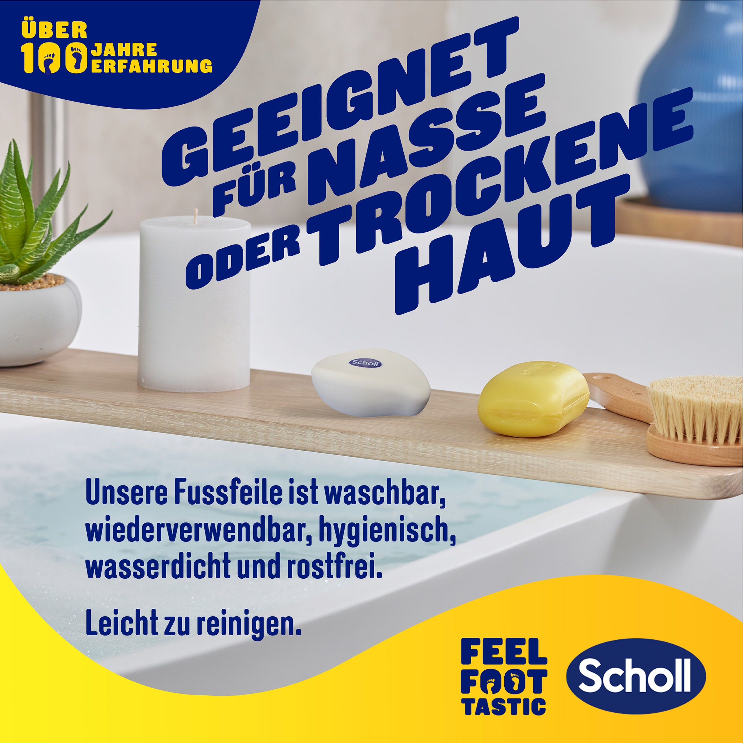 Scholl Hornhautfeile »Nano Hornhautfeile«, für trockene & nasse Füße geeignet