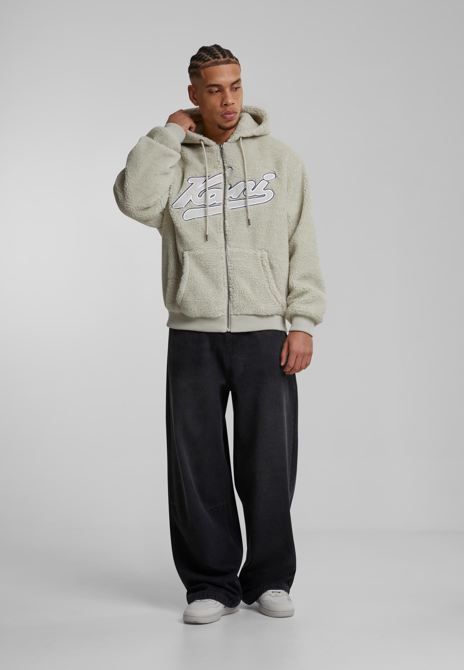 Karl Kani Sweatjacke »Karl Kani Herren KM223-001-2 Varsity OS Teddy Zip Hoodie cream«