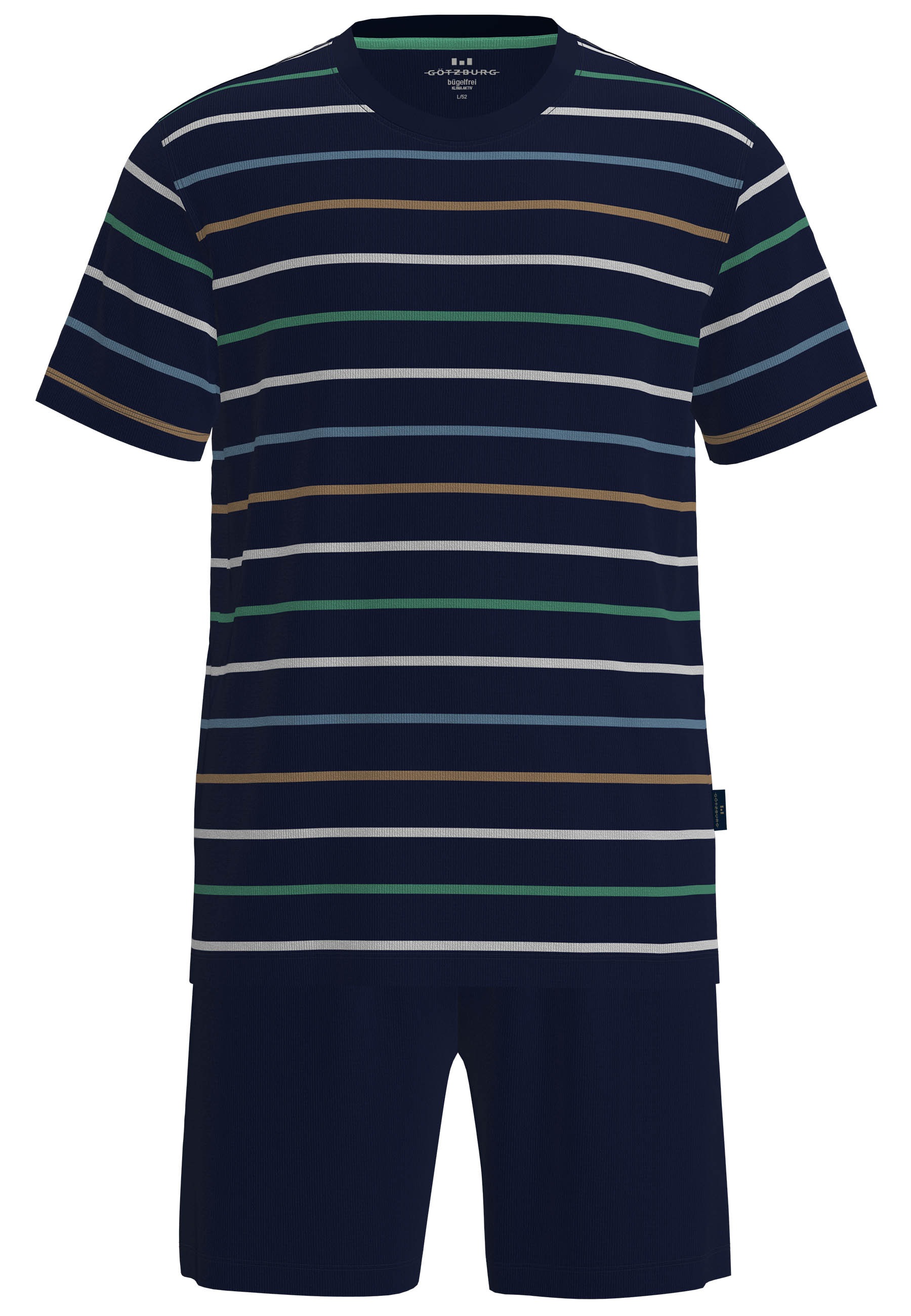GÖTZBURG Shorty gestreift, kurz, Rundhalsausschnitt, Baumwollmix günstig online kaufen