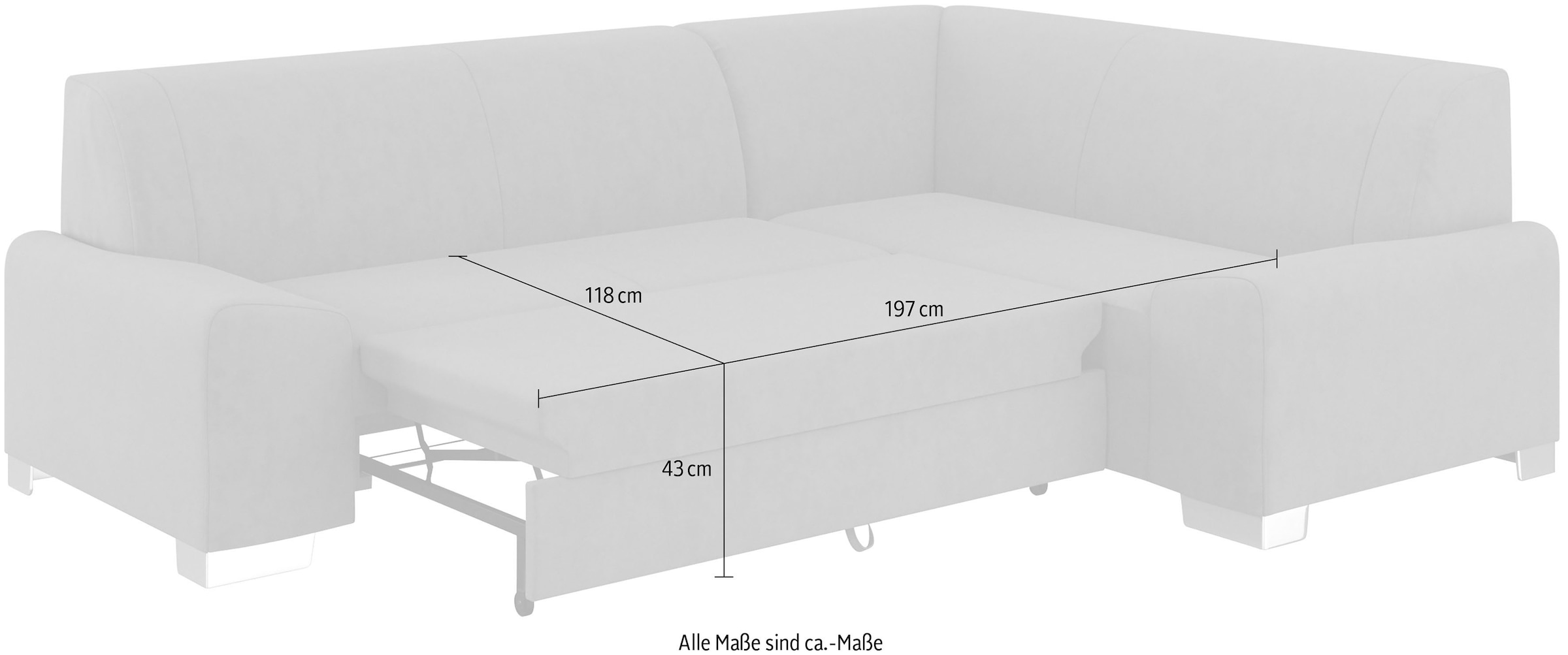 DOMO collection Ecksofa »Anzio L-Form«, Wahlweise mit Bettfunktion und Federkern