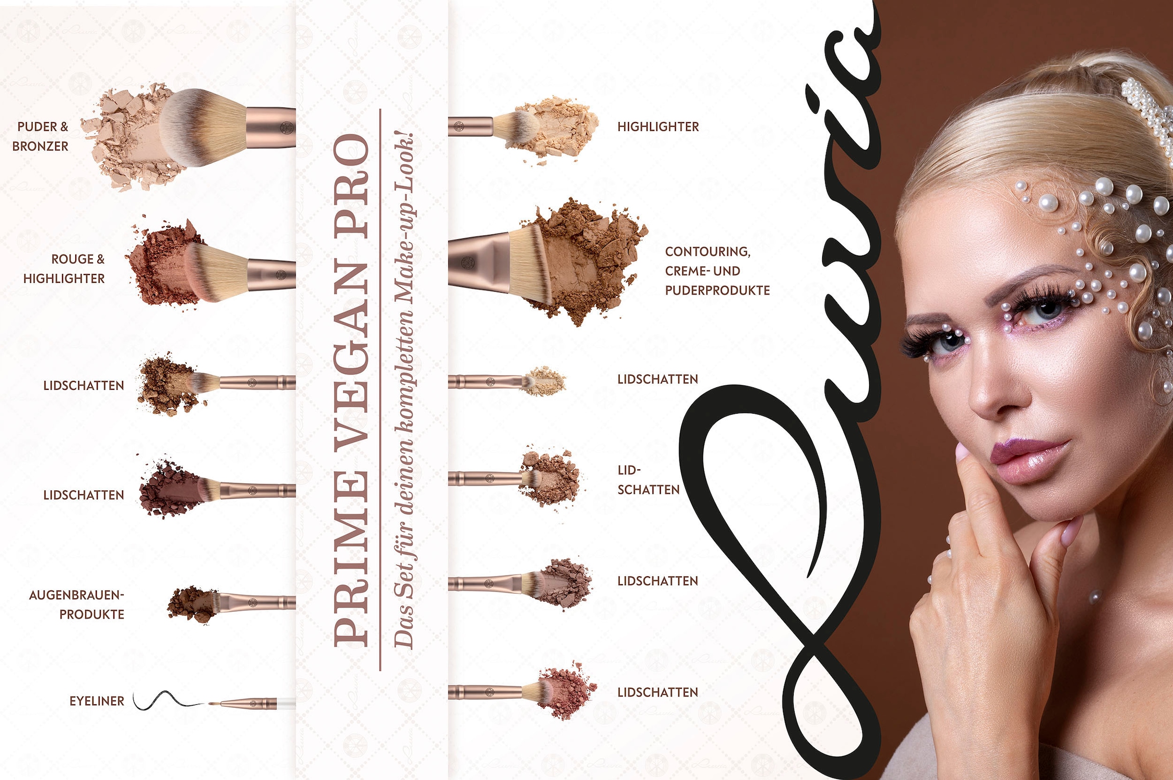 Luvia Cosmetics Kosmetikpinsel-Set »Prime (15 tlg.) Pro« Vegan