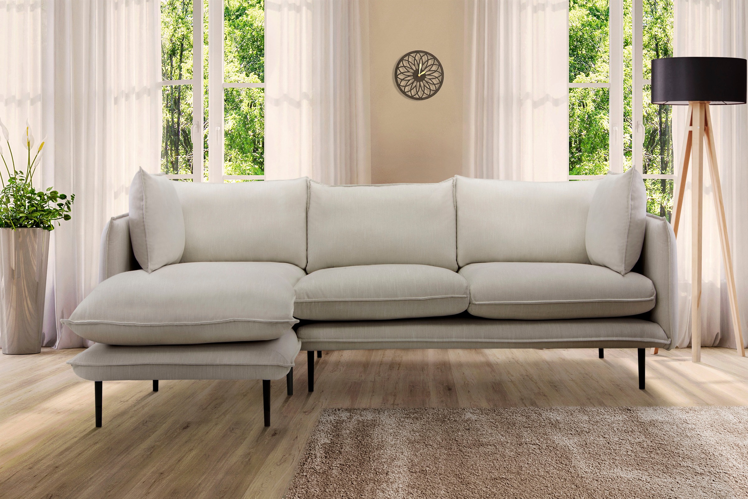 Home affaire Ecksofa "Somba L-Form" mit dickem Keder, Ottomane wahlweise li günstig online kaufen