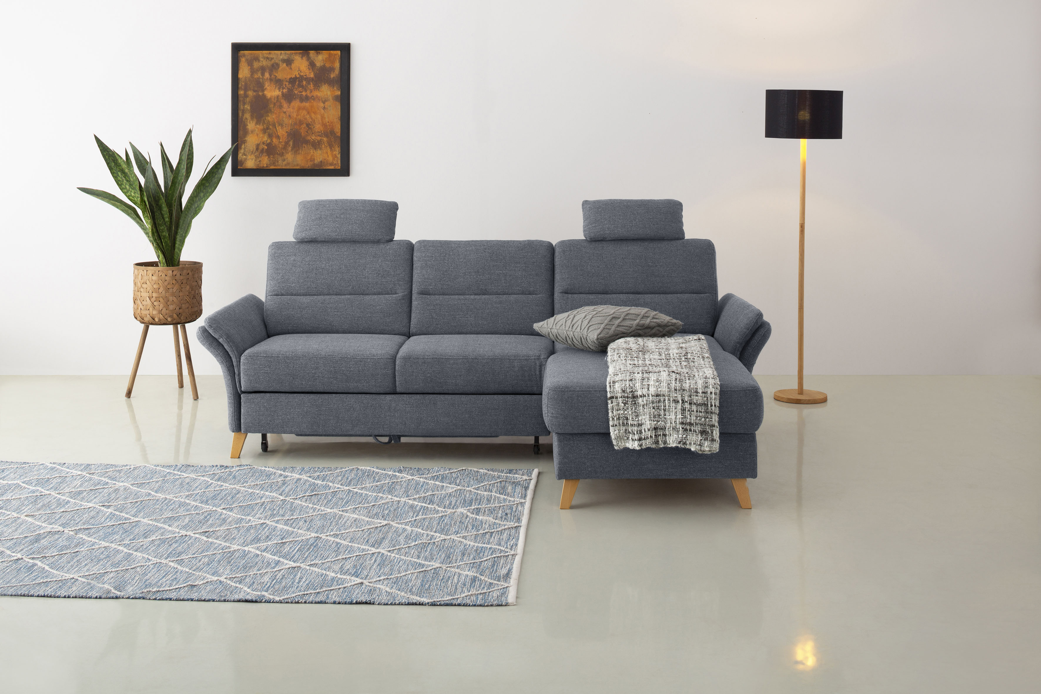 OTTO home Ecksofa "Westerland L-Form" Federkern-Polsterung, wahlweise mit Schlaffunktion, Bettkasten