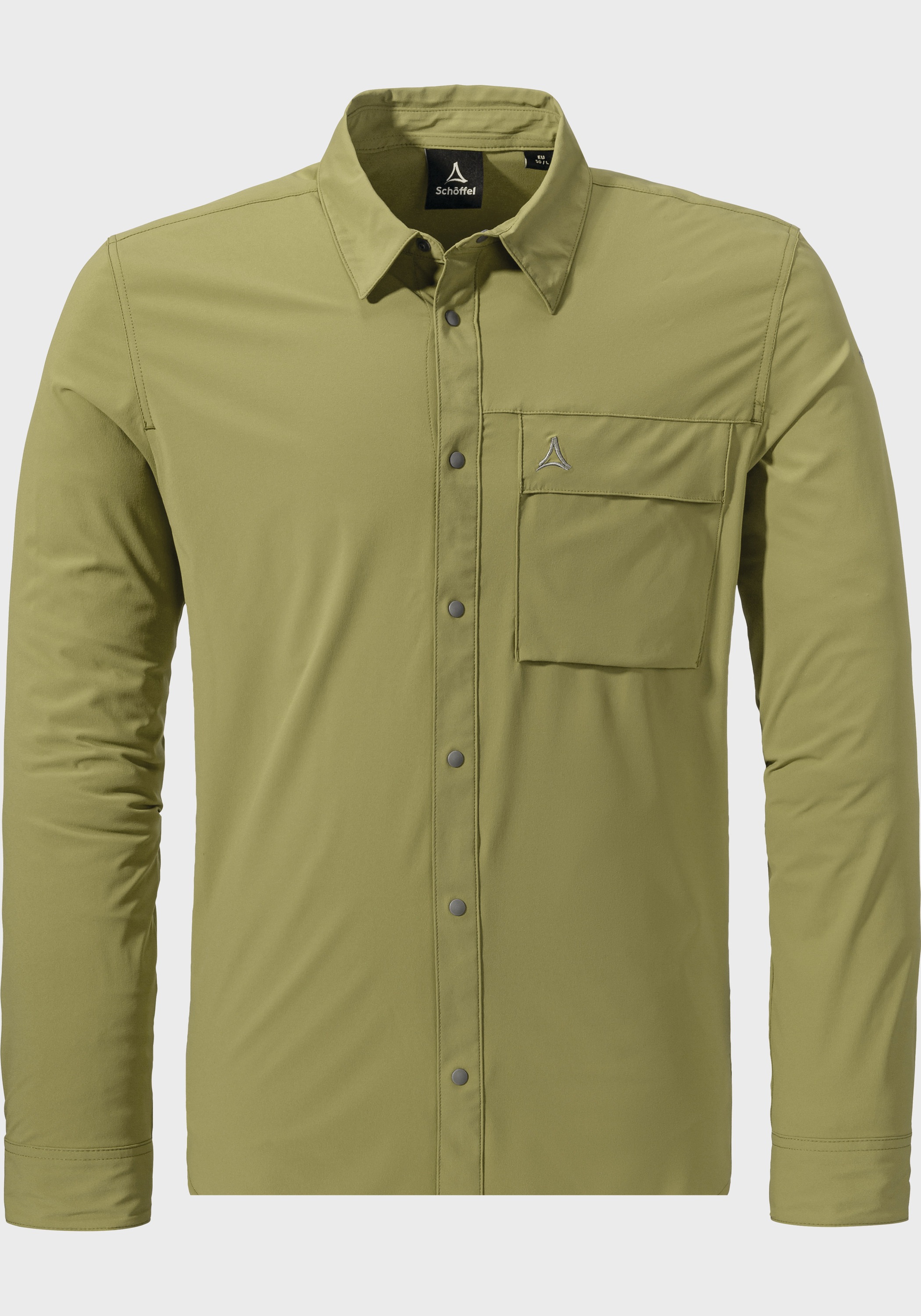 SCHÖFFEL Herren Outdoorhemd "Hiking Shirt Style Dunajec MNS", grün, Gr. 50, Oberstoff: 85% Polyester 15% Elasthan, Hemden