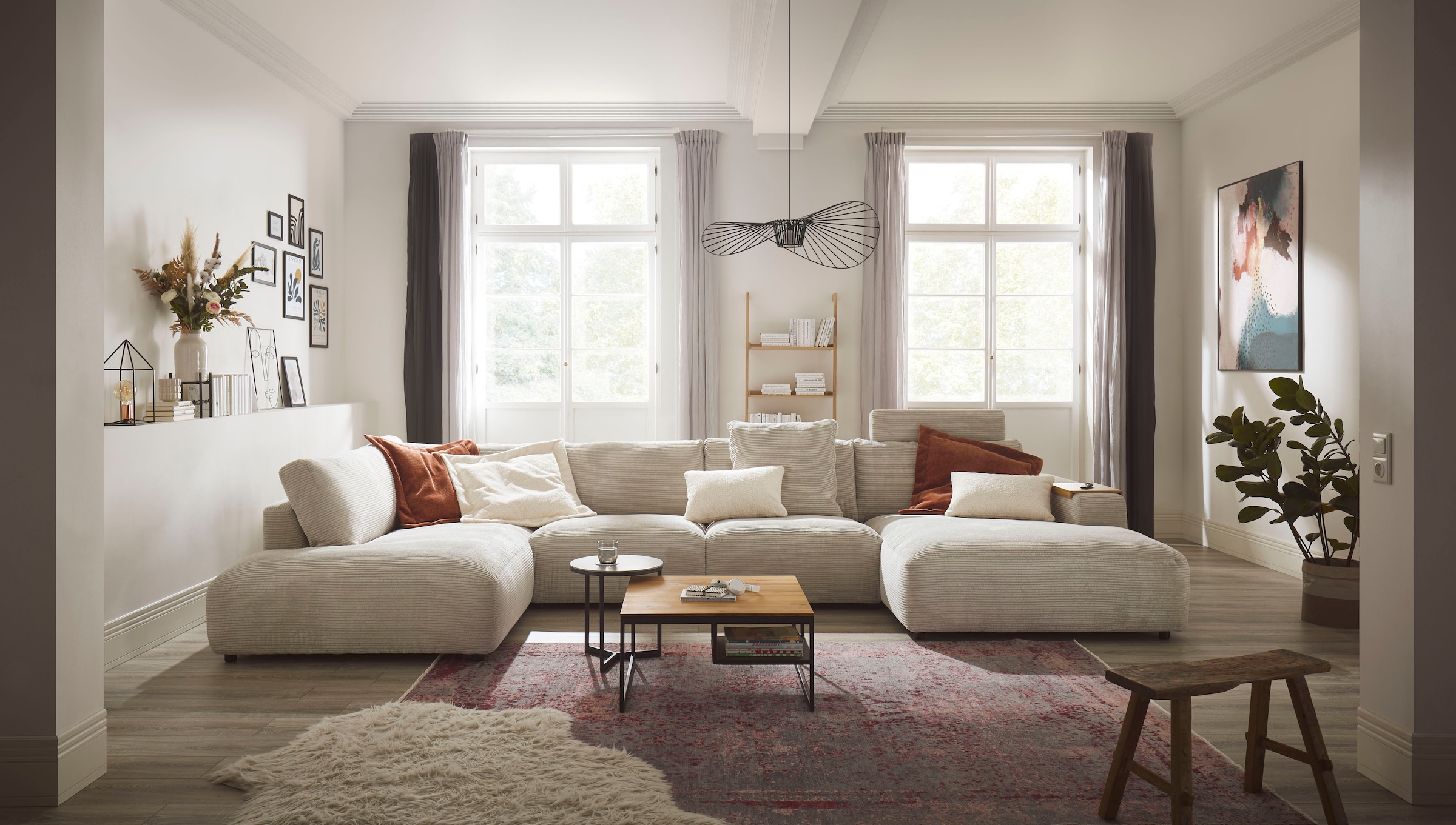 Musterring Wohnlandschaft "Lucia bequem und viel Platz, U-Form" Verschiedene Farben, Cord-Bezug, Gesamtbreite 434 cm