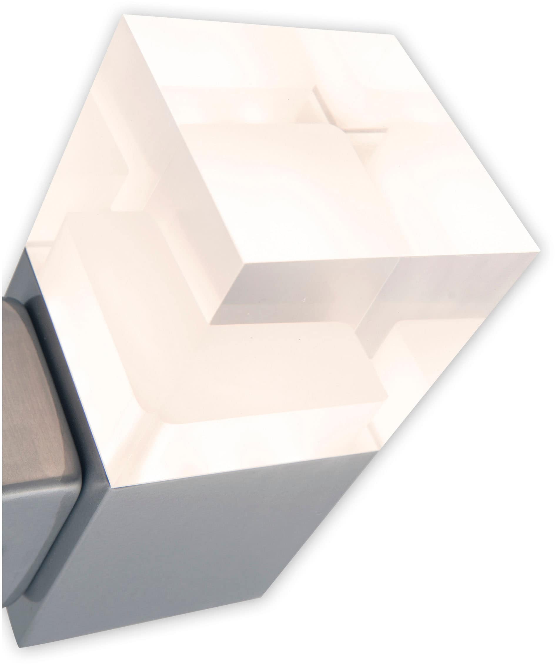 näve LED Außen-Wandleuchte »Leah«, 1 flammig, Edelstahl/Kunststoff in metall blank/opal incl. 15x LED warmweiß IP44