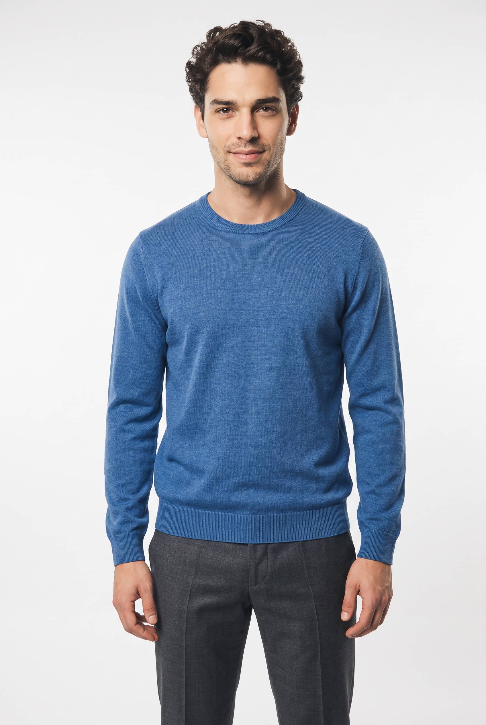 MARVELIS Herren Strickpullovernürnbergerblau, Gr. XXL, Jersey, Obermaterial: 100% Baumwolle, Pullover, Rundhals, Baumwolle, regular fit
