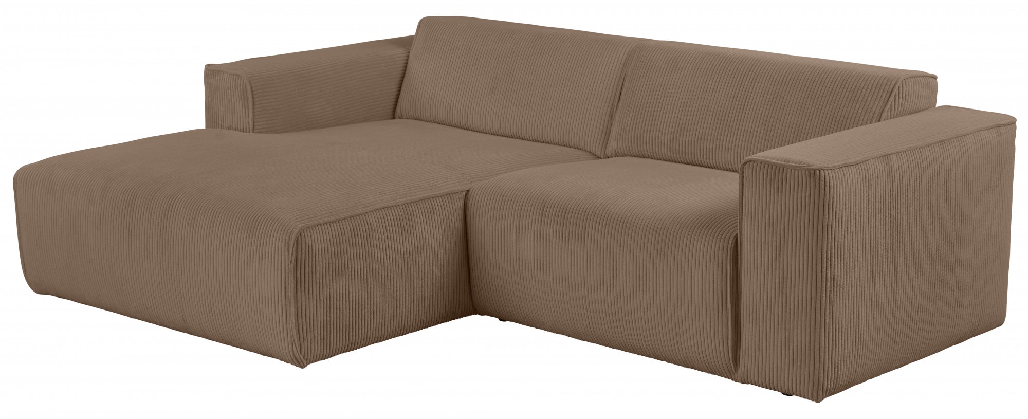 andas Ecksofa »Noord«, mit Kedernaht, Breite 234 cm, Cord, Struktur, Webstoff