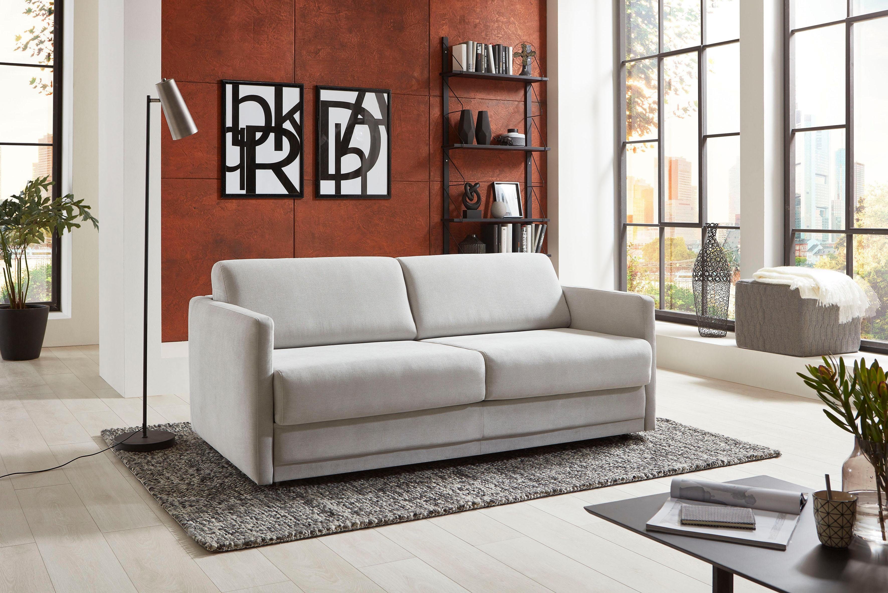 ATLANTIC home collection Schlafsofa "Limone, Dauerschläfer,B: 178cm, Liegefläche: 140 x 200cm,inkl Matratze" für Dauerschläfer geeignet inklusive hochwertige Matratze