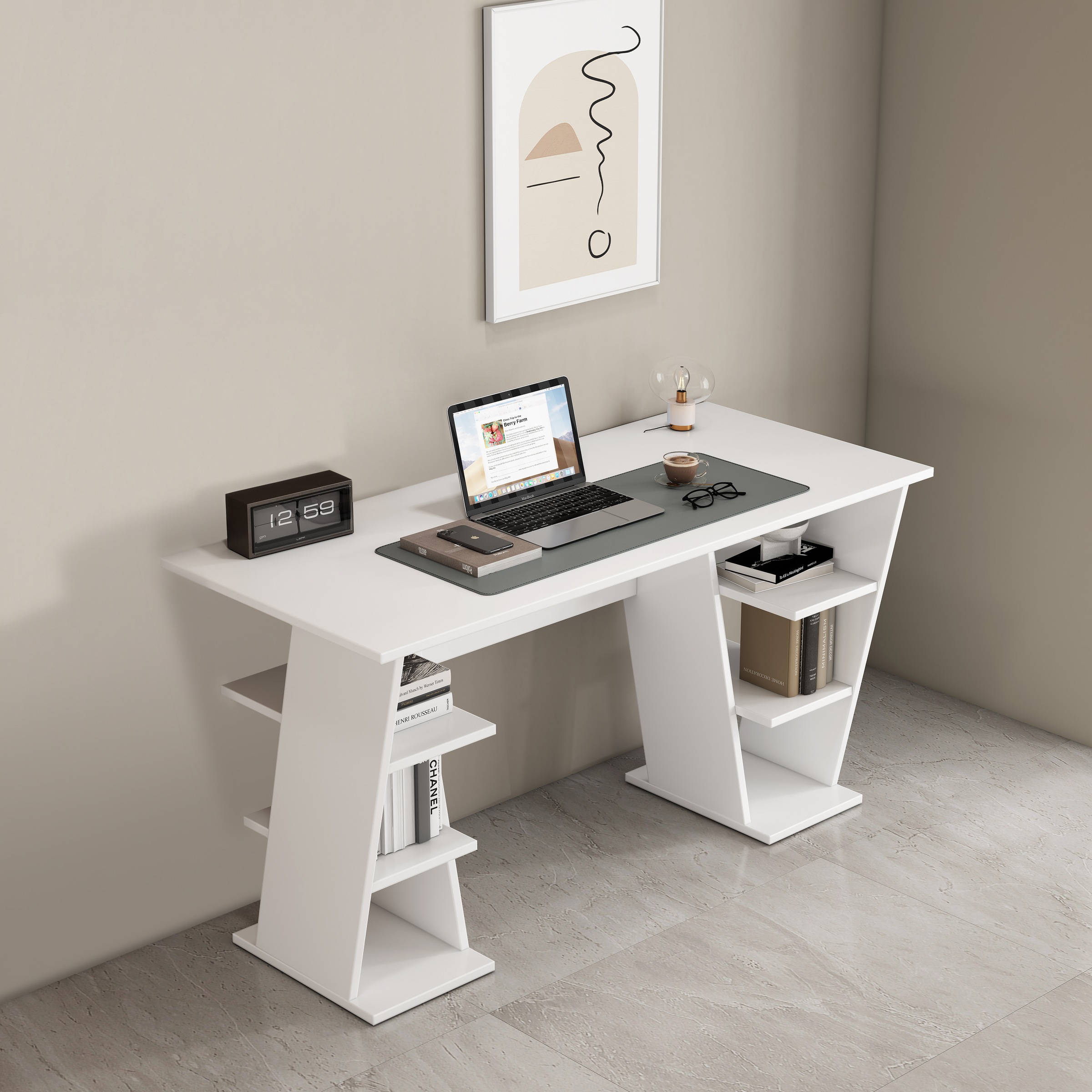 OTTO home Schreibtisch "Ezzell" Regalschreibtisch mit Ablagen, modernes Des günstig online kaufen