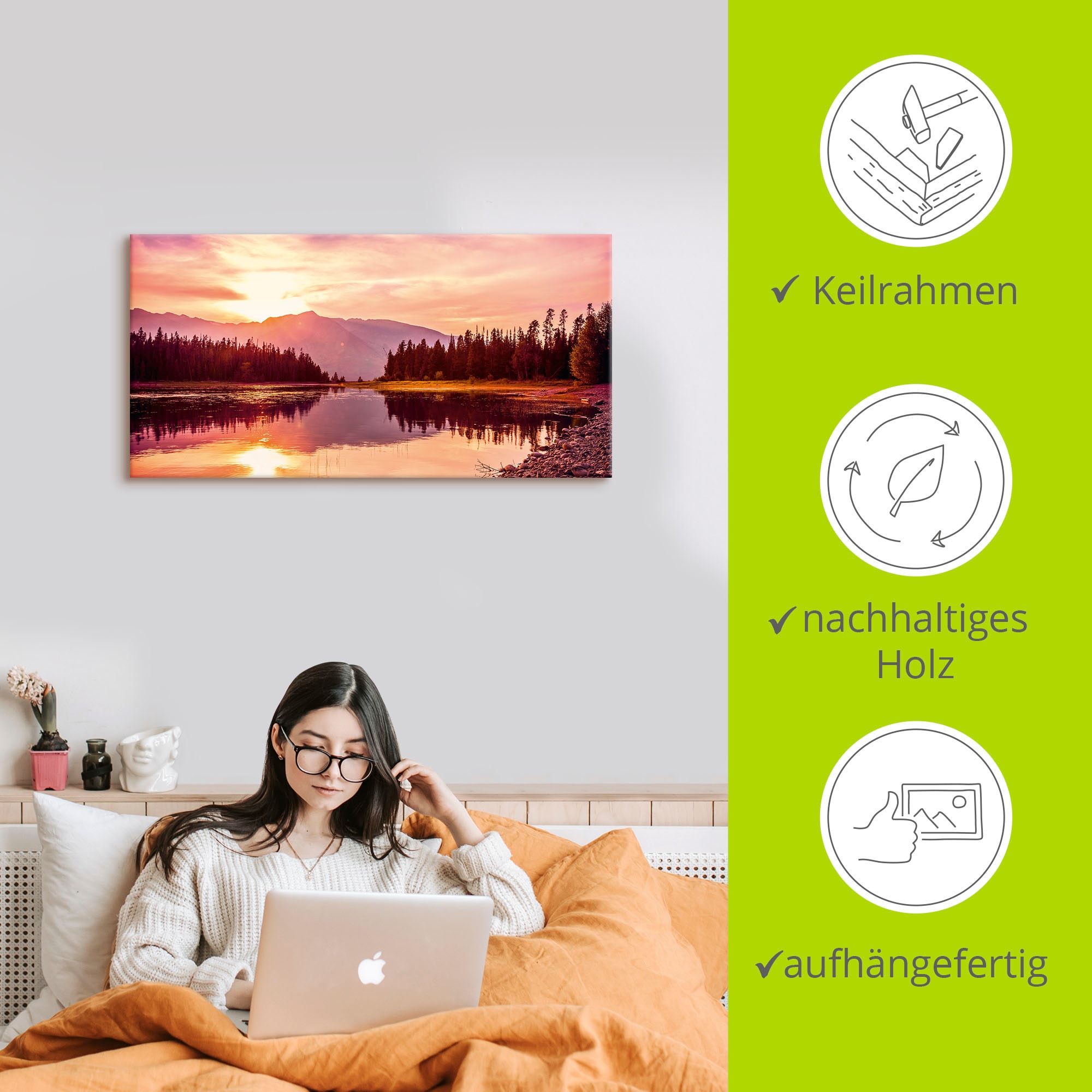 Artland Wandbild "Grand Teton Gebirge bei Sonnenuntergang", Sonnenaufgang & günstig online kaufen