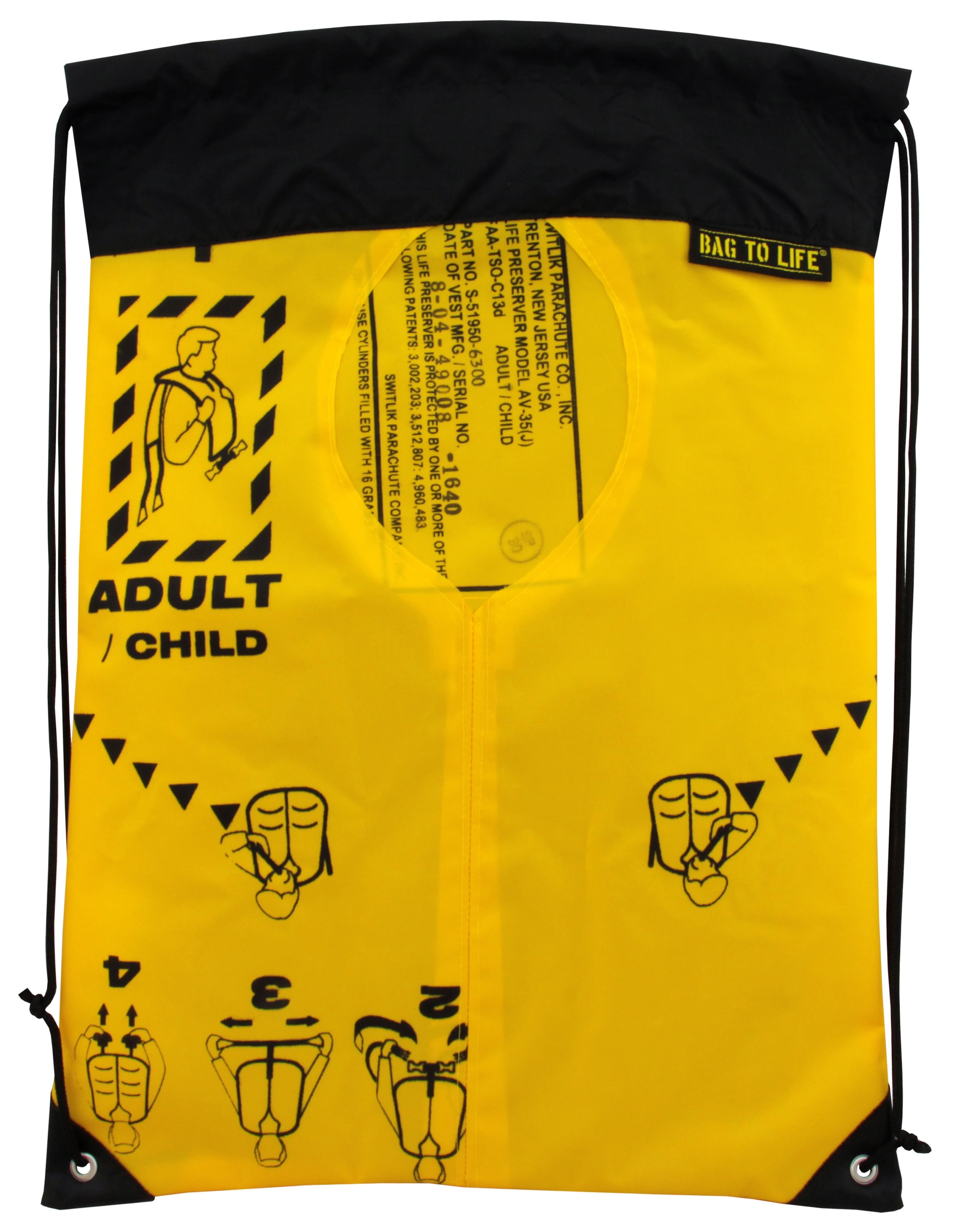 Bag to Life Turnbeutel »Sky Gym Bag black«, aus recycelter Rettungsweste