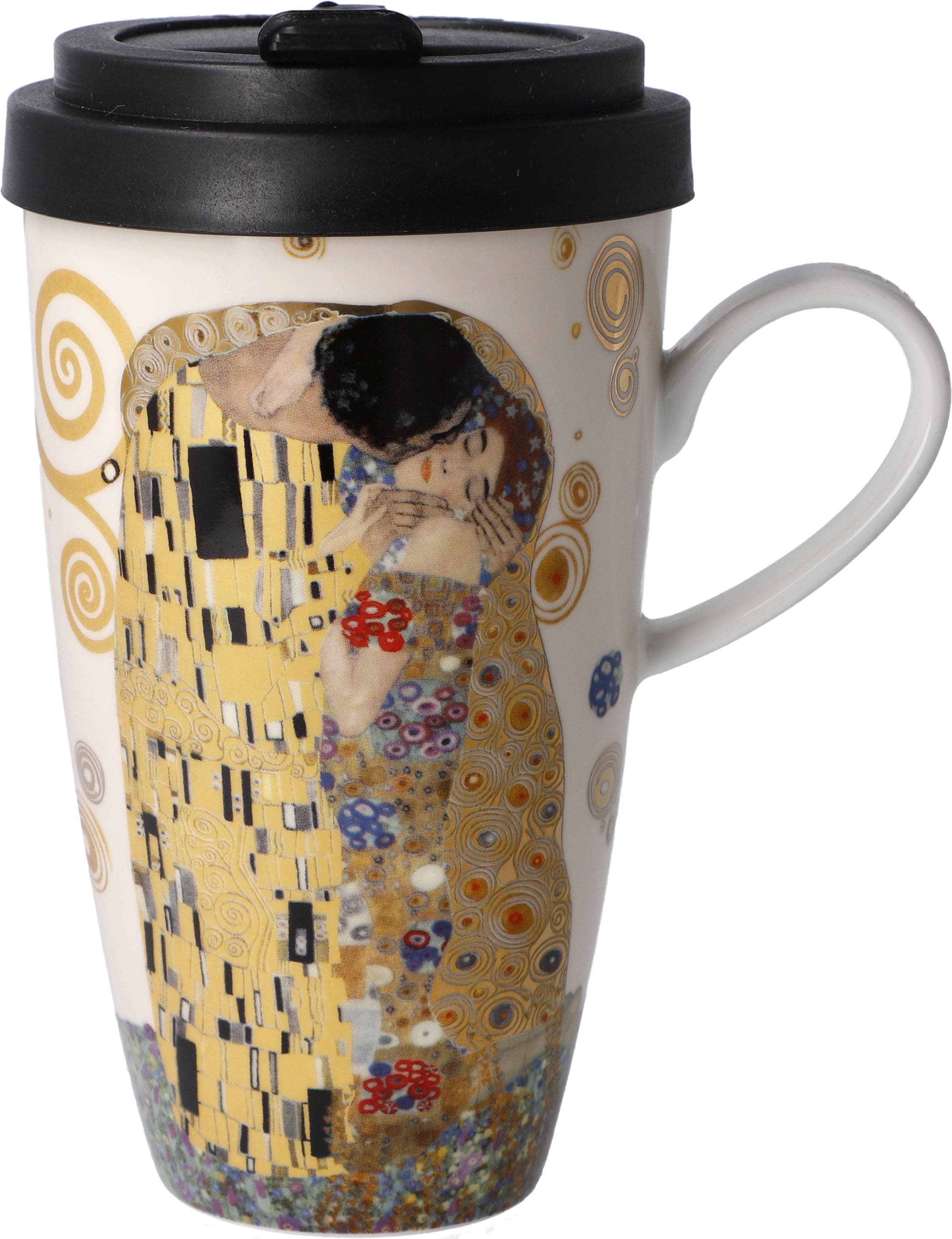 Goebel Coffee-to-go-Becher »Gustav Klimt - "Der Kuss"«, aus Porzellan mit abnehmbarem Deckel, 500 ml
