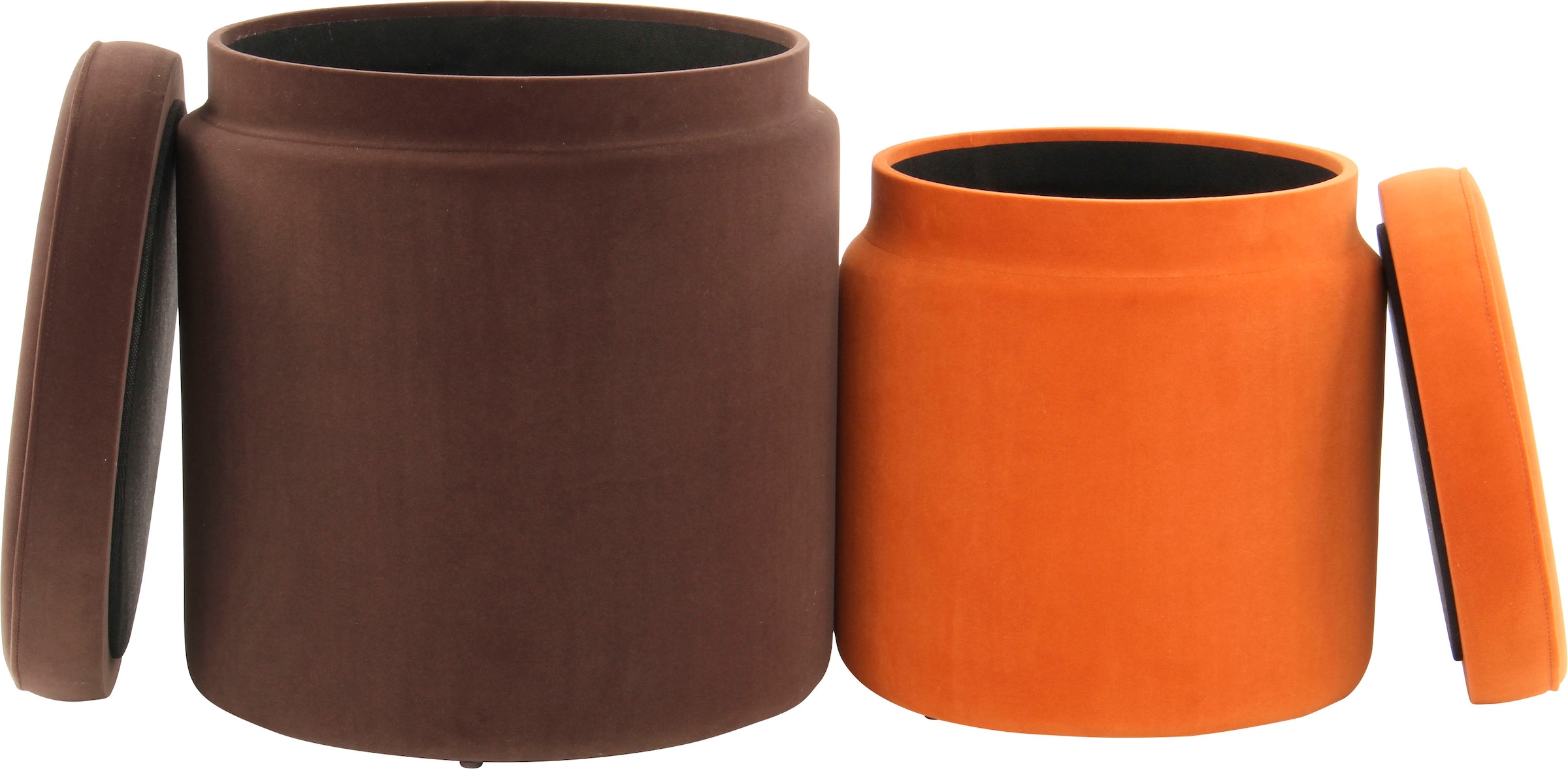 Kayoom Stauraumhocker "Hocker Zora 225 2er-Set, samtweicher Stoffbezug,rund günstig online kaufen