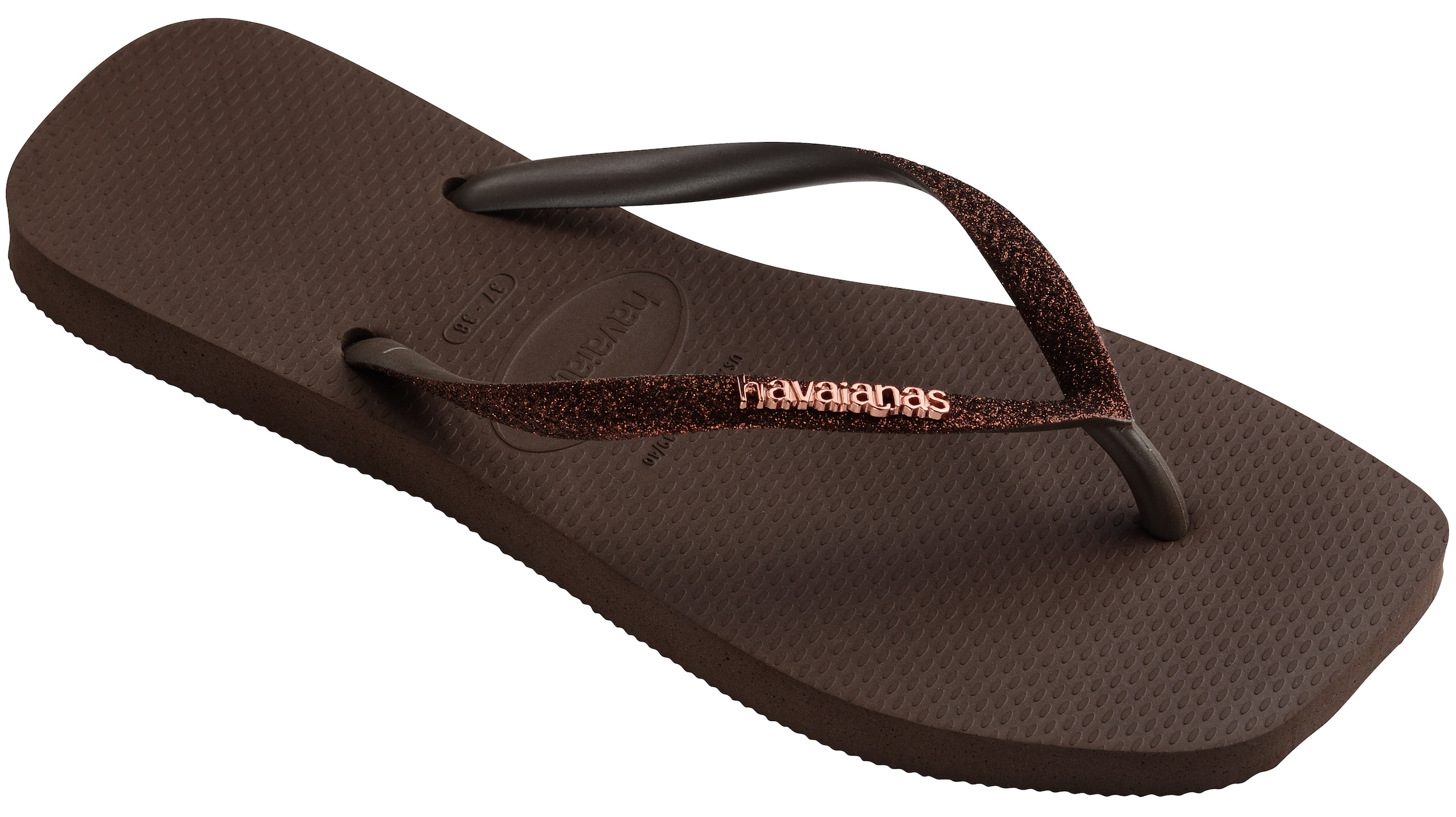 Havaianas Zehentrenner »SQUARE GLITTER«, Sommerschuh, Schlappen, Poolsildes mit Glitter