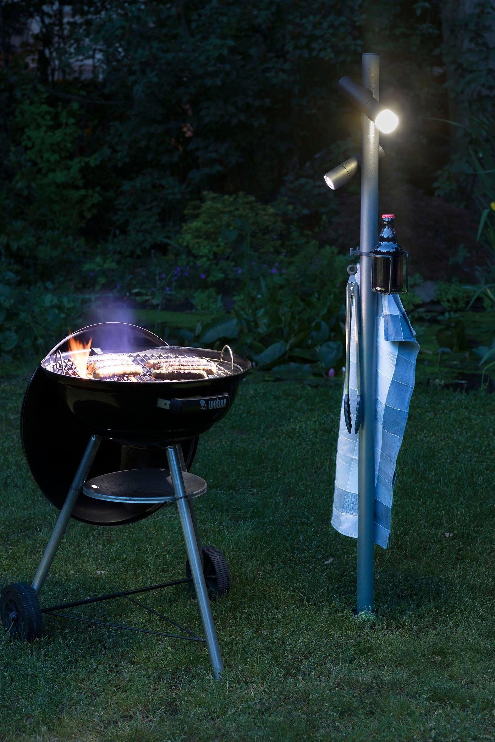 EVOTEC Gartenleuchte »PAUL«, 2 flammig-flammig, ideal zum Grillen, Multiring mit Flaschenhalter und 3 Haken