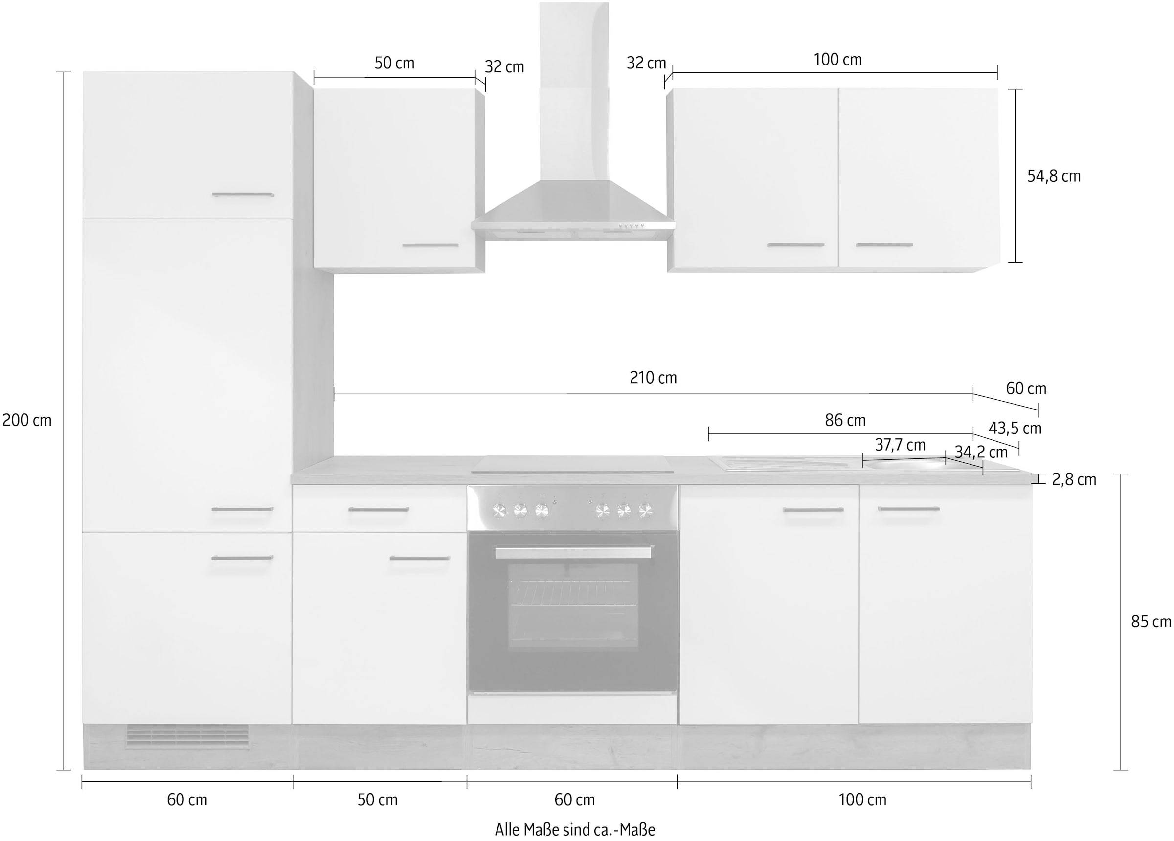 Flex-Well Küche »Vintea«, Gesamtbreite 270 cm, mit und ohne E-Geräte lieferbar