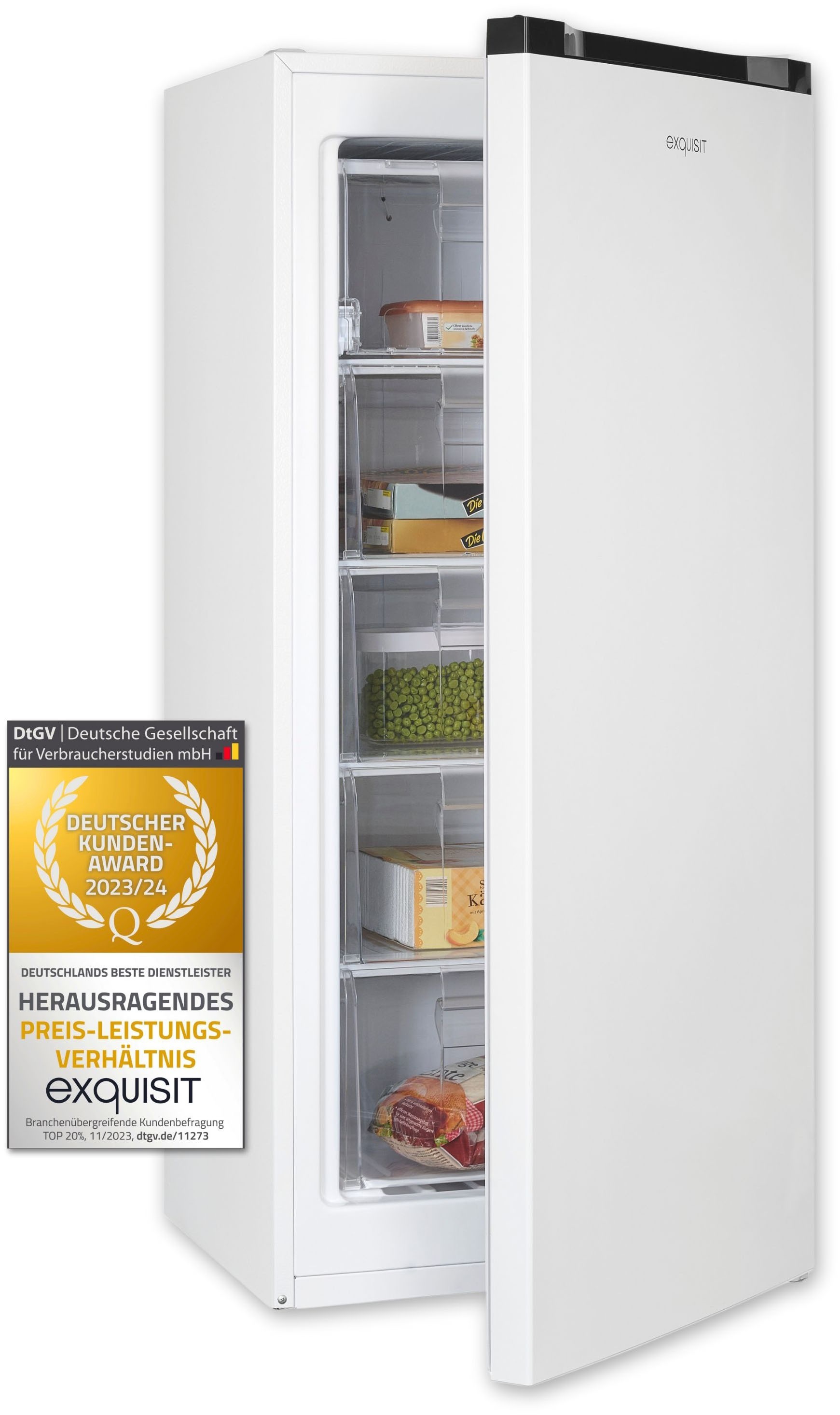 exquisit Gefrierschrank »GS145-051D weiss«, 125,9 cm hoch, 54 cm breit