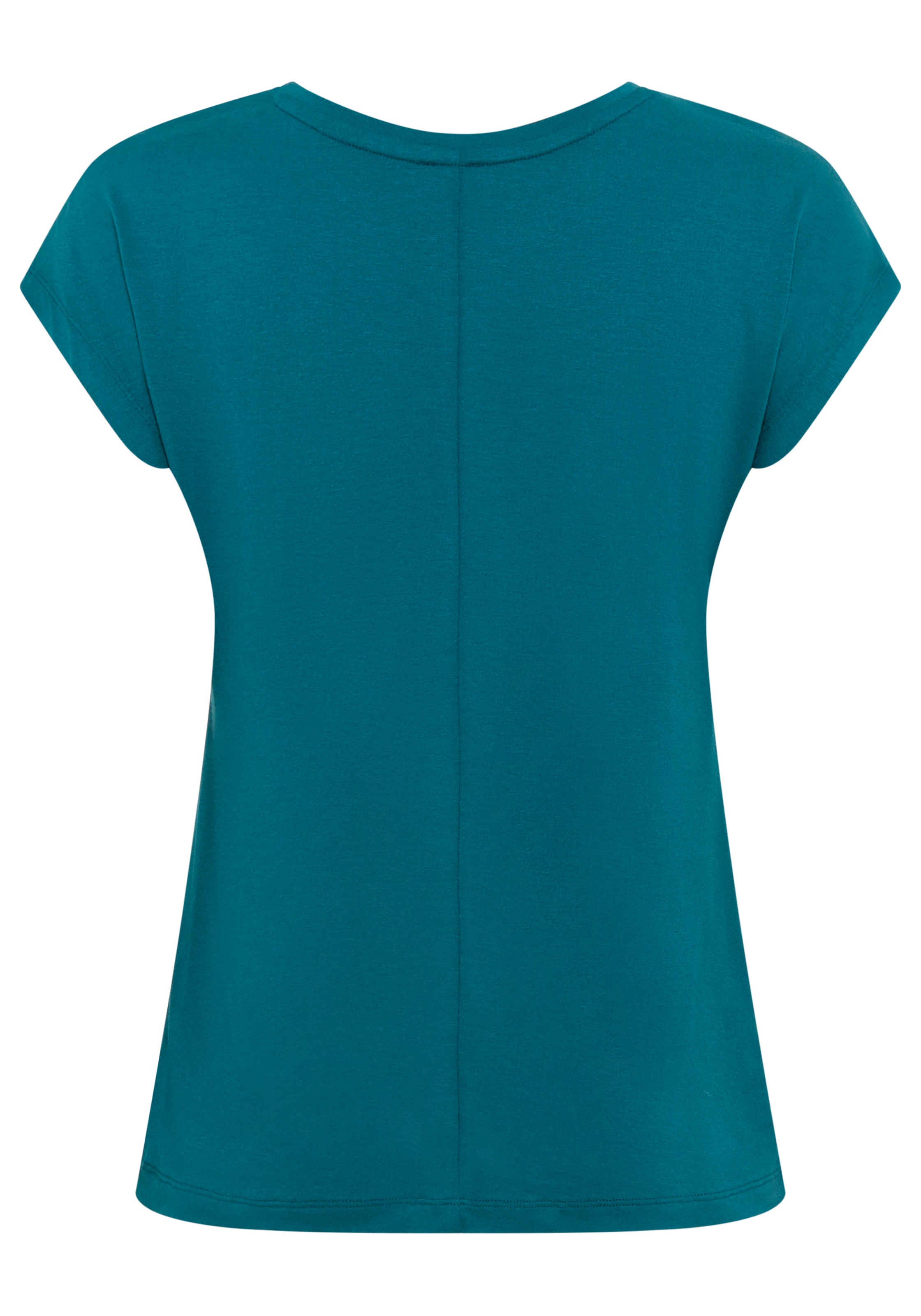 Laura Scott Rundhalsshirt aus elastischem Jersey, Kurzarm-Design, figurumspielende Passform