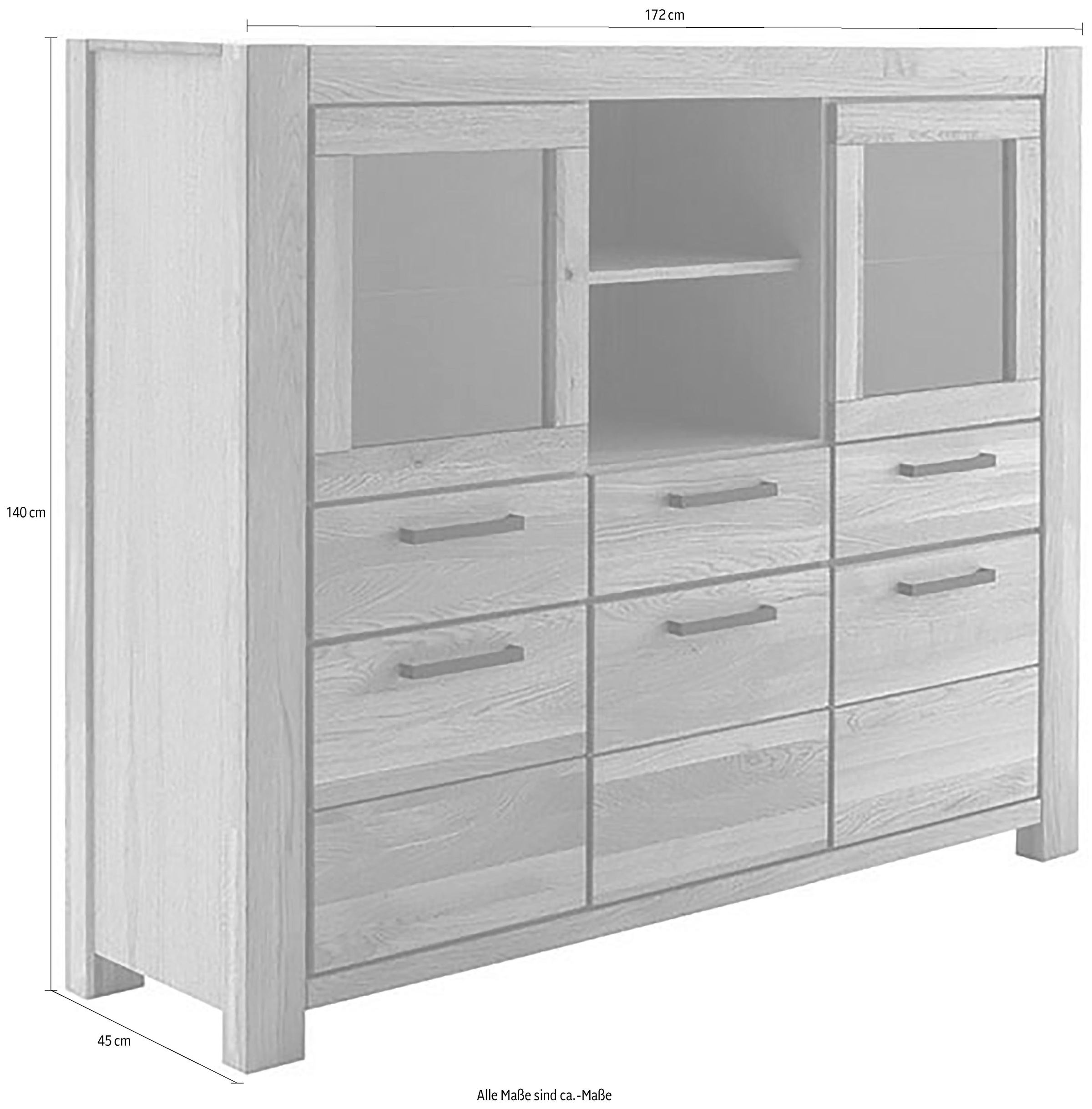 MCA living Highboard »Silias Highboard«, (1 St.), Schubkastenführung gedämpft