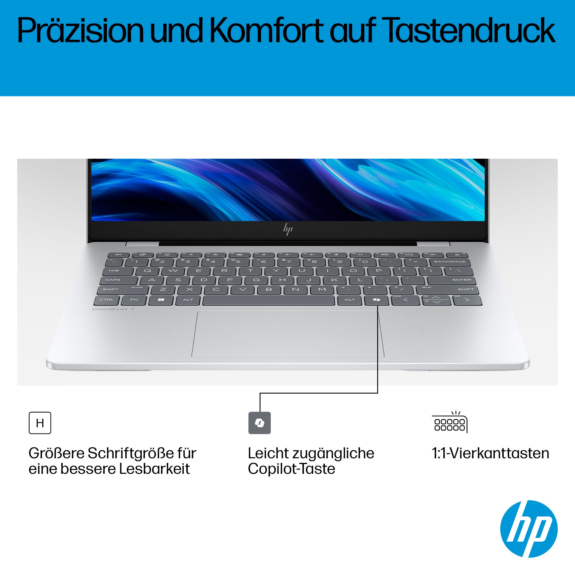 HP Notebook »OmniBook 7 14-fr0076ng«, 35,6 cm, / 14 Zoll, Intel, Core Ultra 7, ARC, 1000 GB SSD