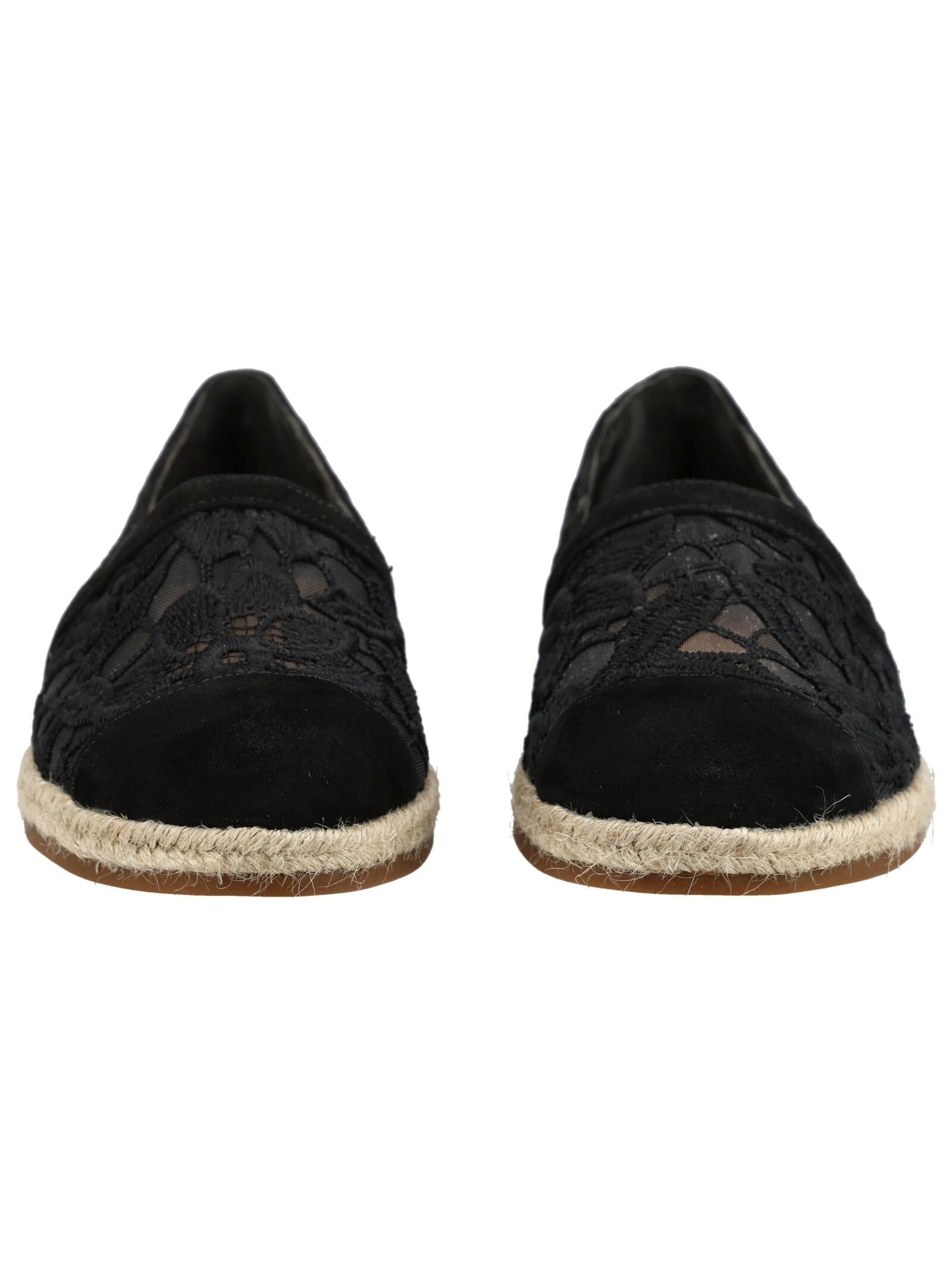 Paul Green Espadrille Half Shoe Leather Black Size 37 2