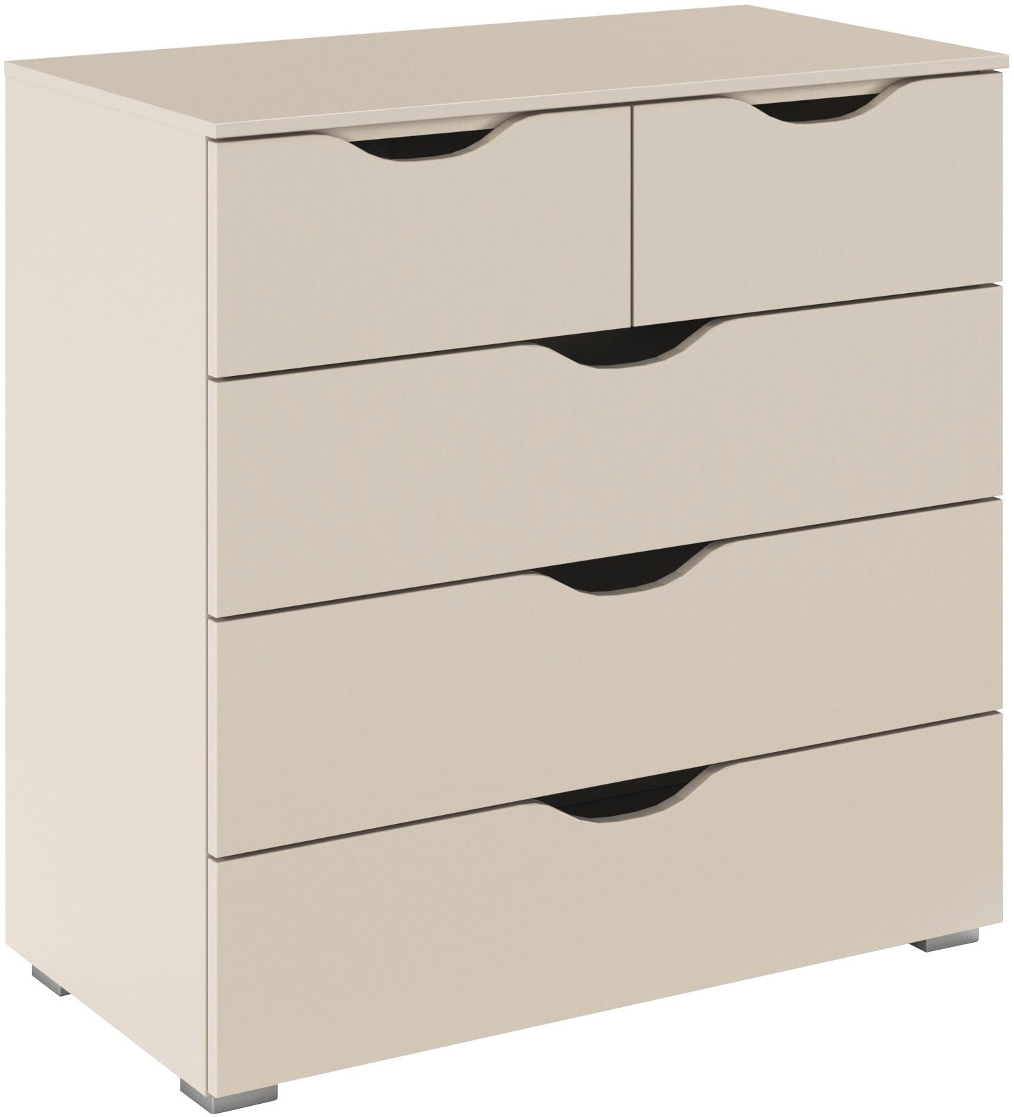 rauch Schubkastenkommode "Kommode Sideboard Schubladenkommode Landhausstil MARLENE" Breite 80 cm mit Griffmulden im Landhausstil, mit 5 geräumigen Schubladen und Soft-Close-Funktion MADE IN GERMANY