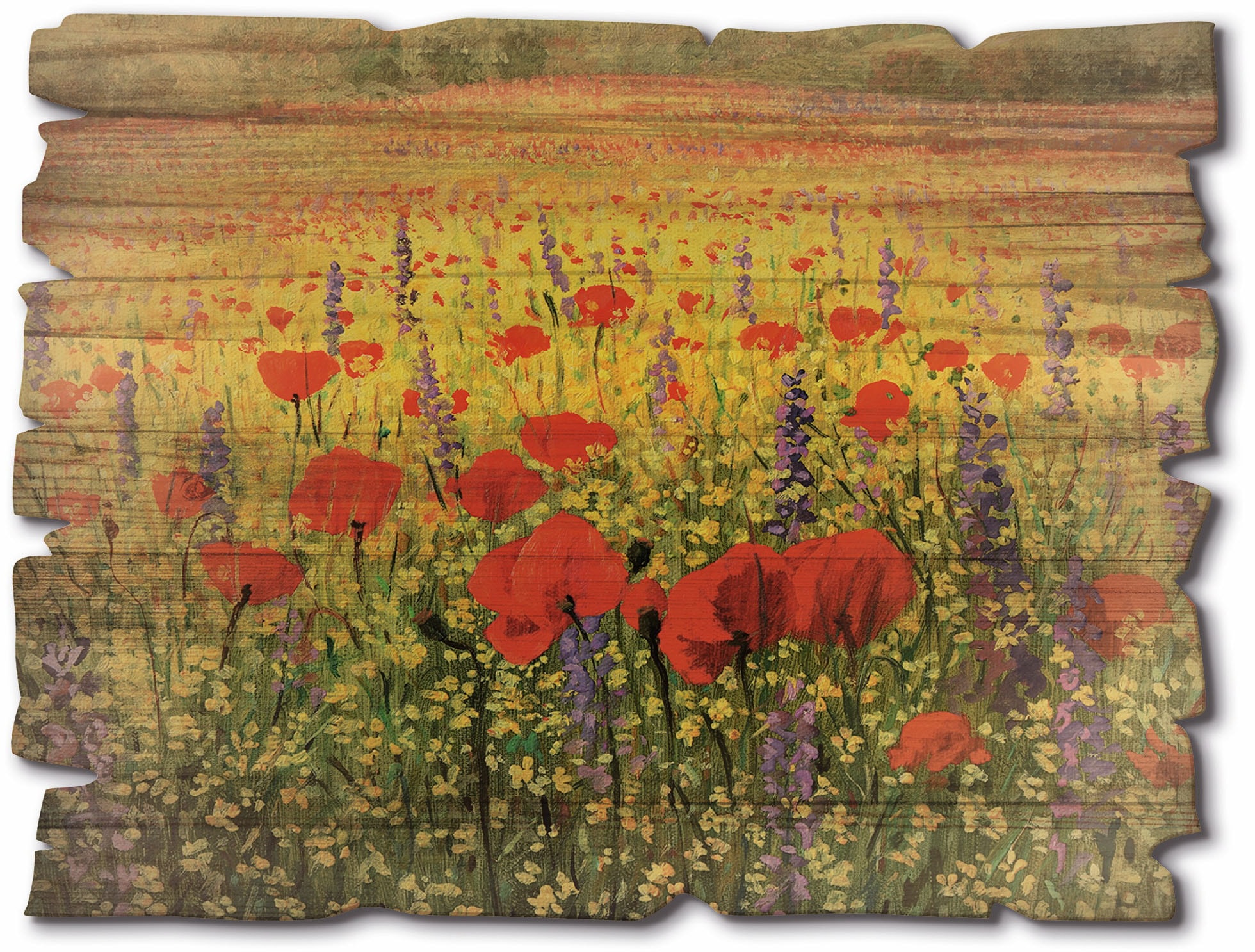 Artland Holzbild "Mohnblumenfeld" Felder 1 Stk. tlg. günstig online kaufen