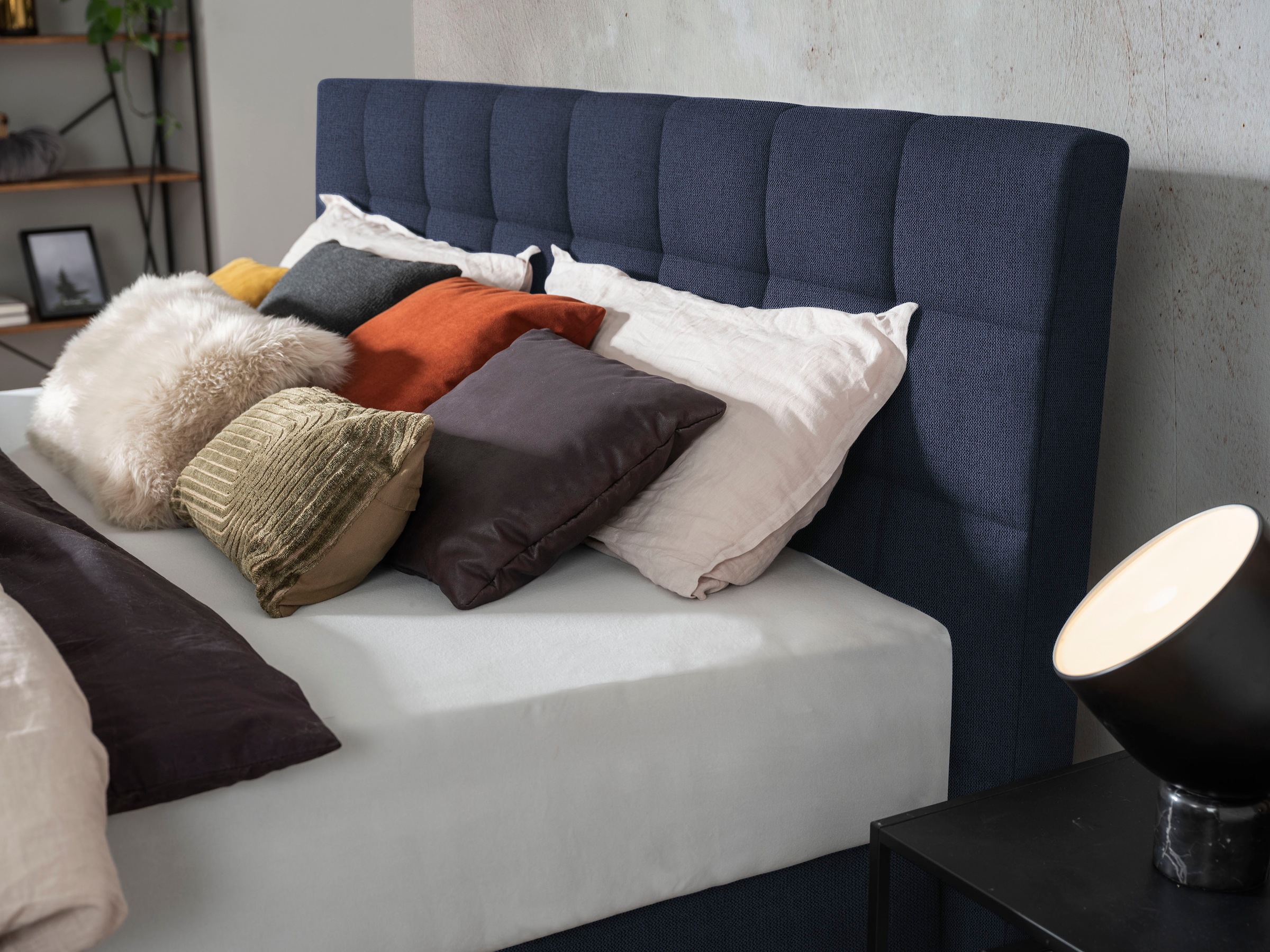 alina Boxspringbett »Edera«, Doppelbett wahlweise mit Topper, Liegefläche 180x200 cm, mit Steppung