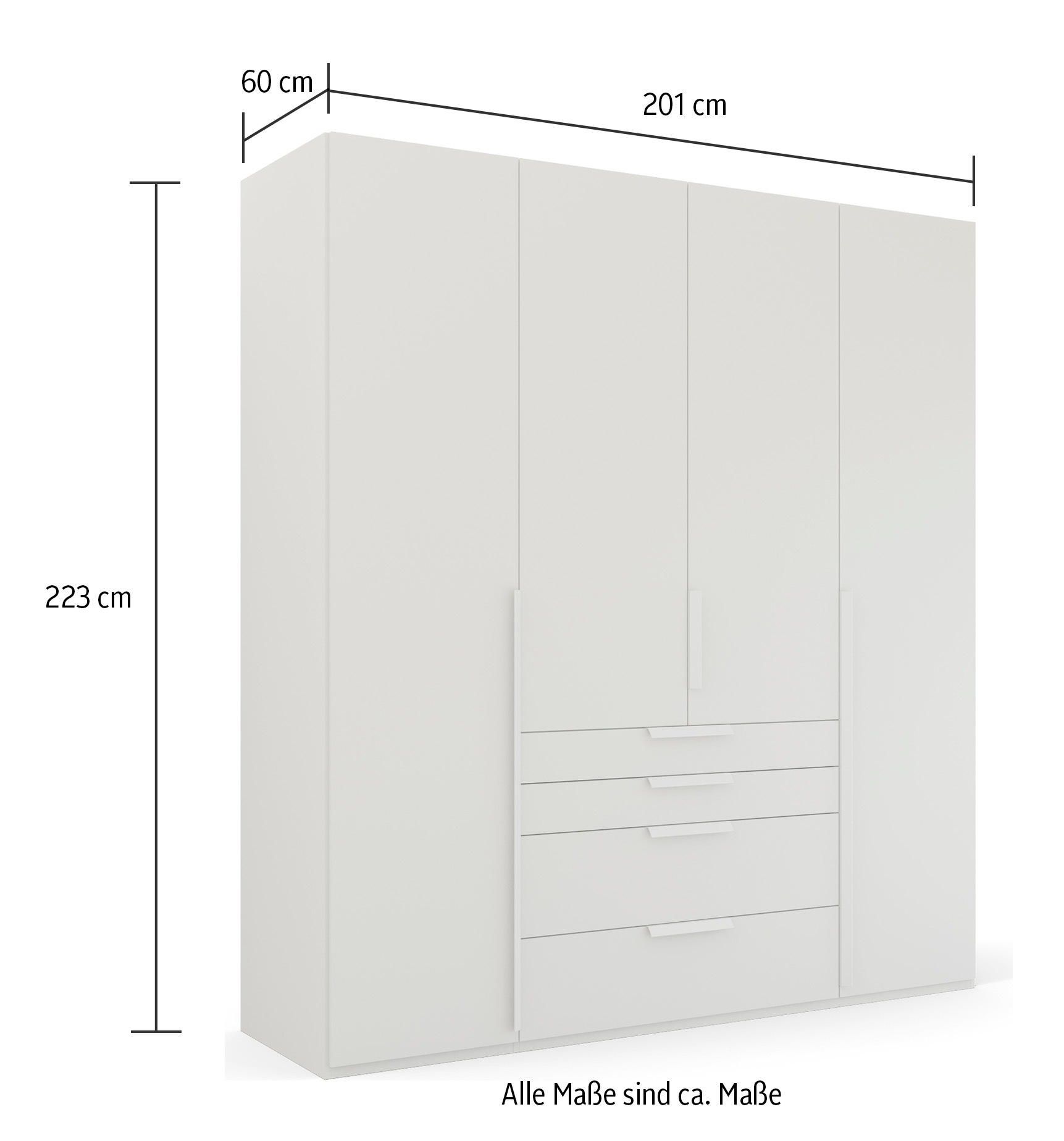 rauch Drehtürenschrank »Purisma«, mit Schubladen und umfangreichem Zubehör, mit Soft-Close-Funktion