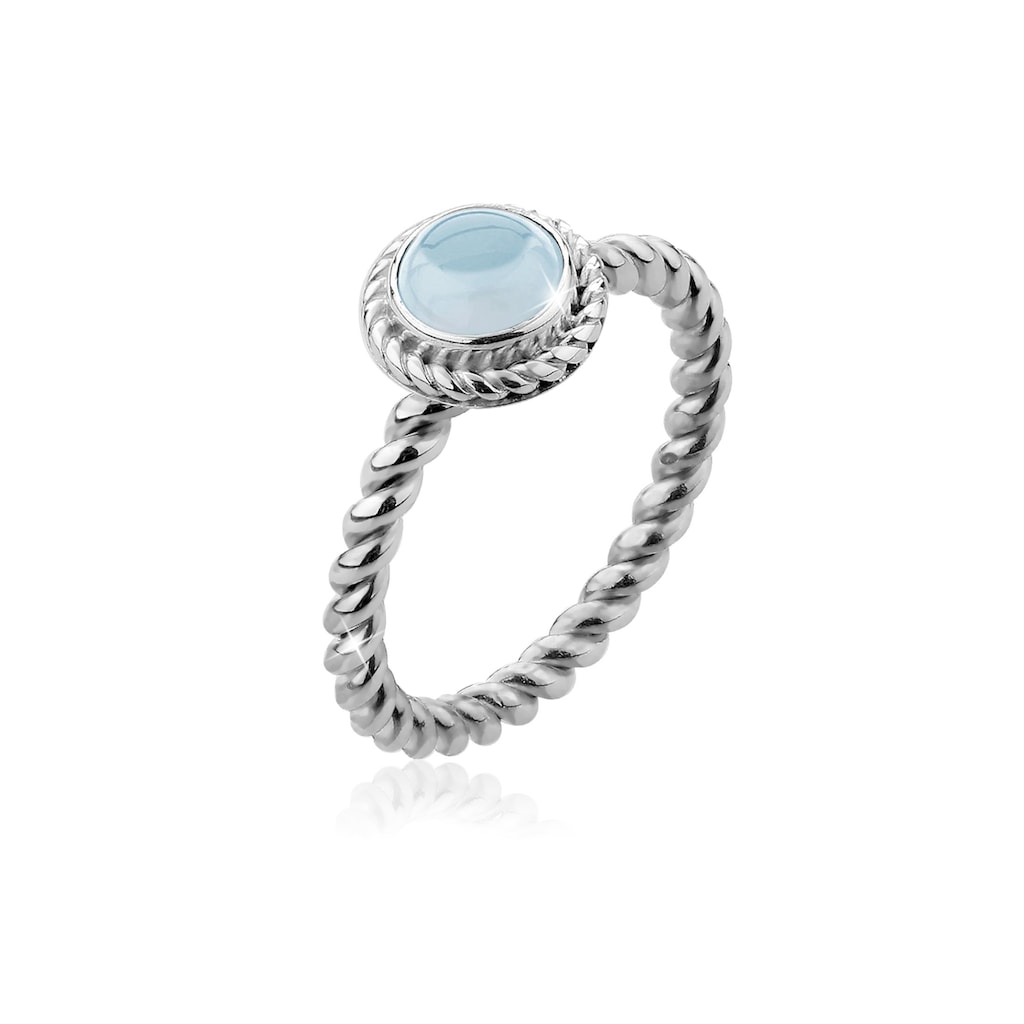 Nenalina Fingerring »Aquamarin Geburtsstein März Trend Edel 925 Silber«