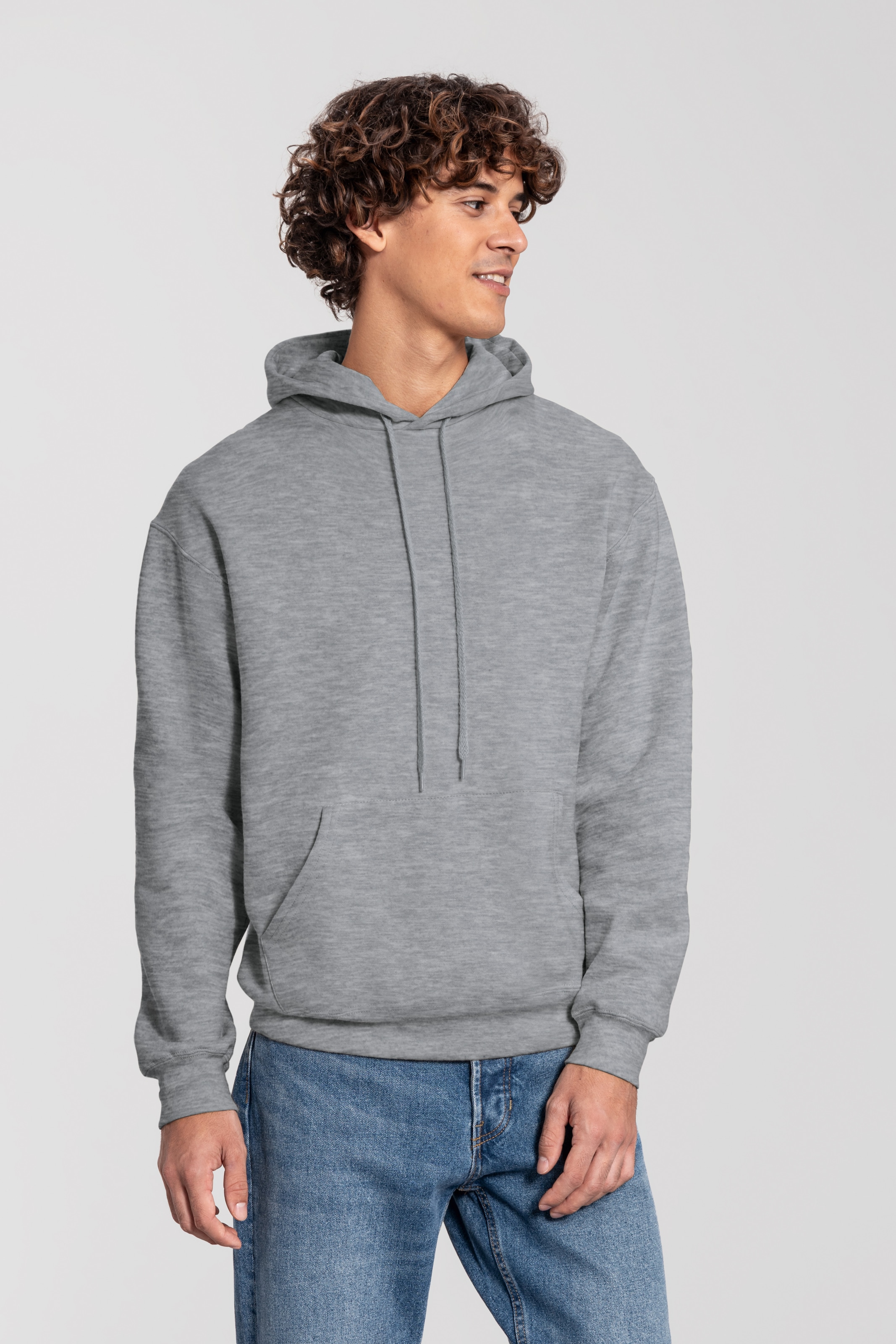 Fruit of the Loom Kapuzensweatshirt "Iconic Premium Hoodie", mit Kängurutasche, meliert, im Casual-Stil
