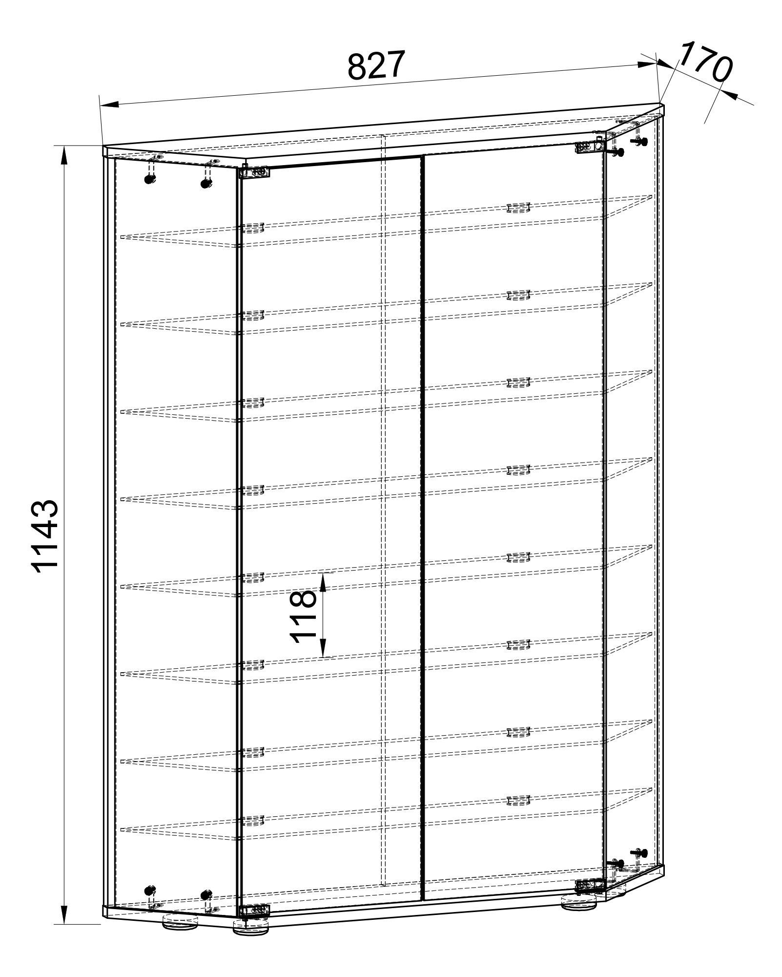 VCM Wandregal »Wandvitrine Hängevitrine Glasvitrine Benila XL«