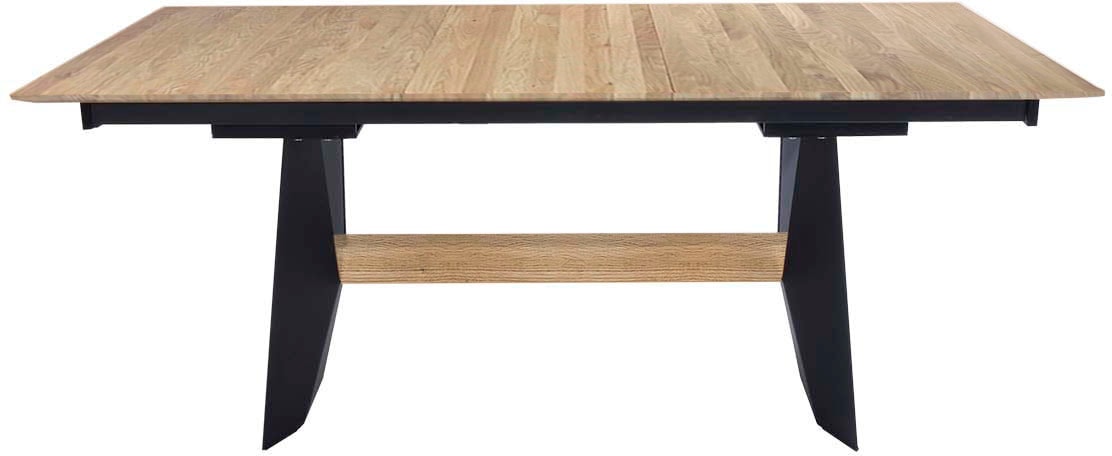 K+W Komfort & Wohnen Esstisch "Wangentisch" Tisch fix, Gestell aus Metall mit Massivholzbalken, in 2 Breiten