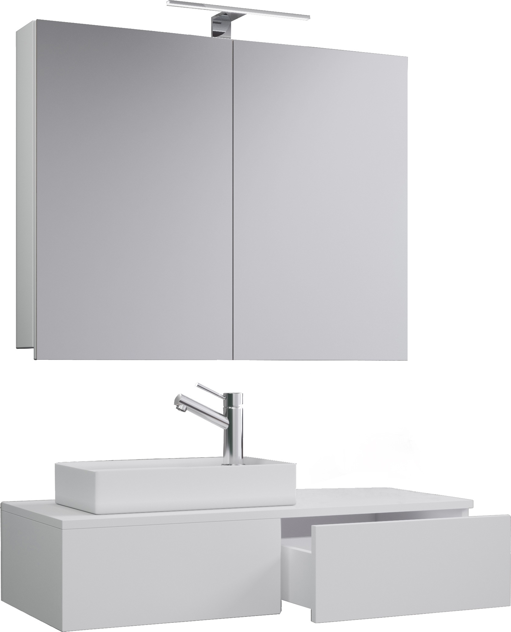 VCM Waschbeckenunterschrank »VCM 3-tlg Set | Waschplatz für Gäste WC | Gästebad | Waschtisch | Badezimmer Set - Gudas SC«, (3 St.)