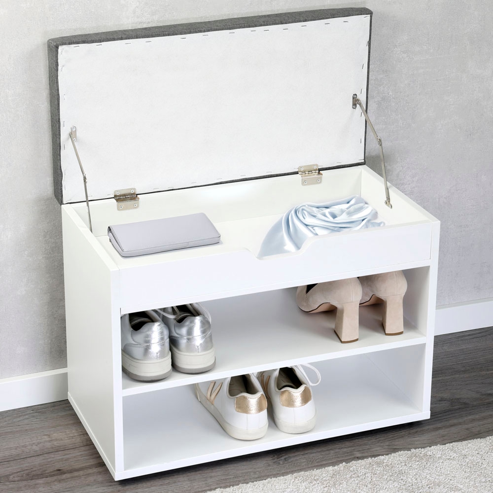 KESPER® Schuhschrank »KESPER Schuhschrank mit Sitzkissen, FSC« mit Klappe / zusätzliches Stauraumfach