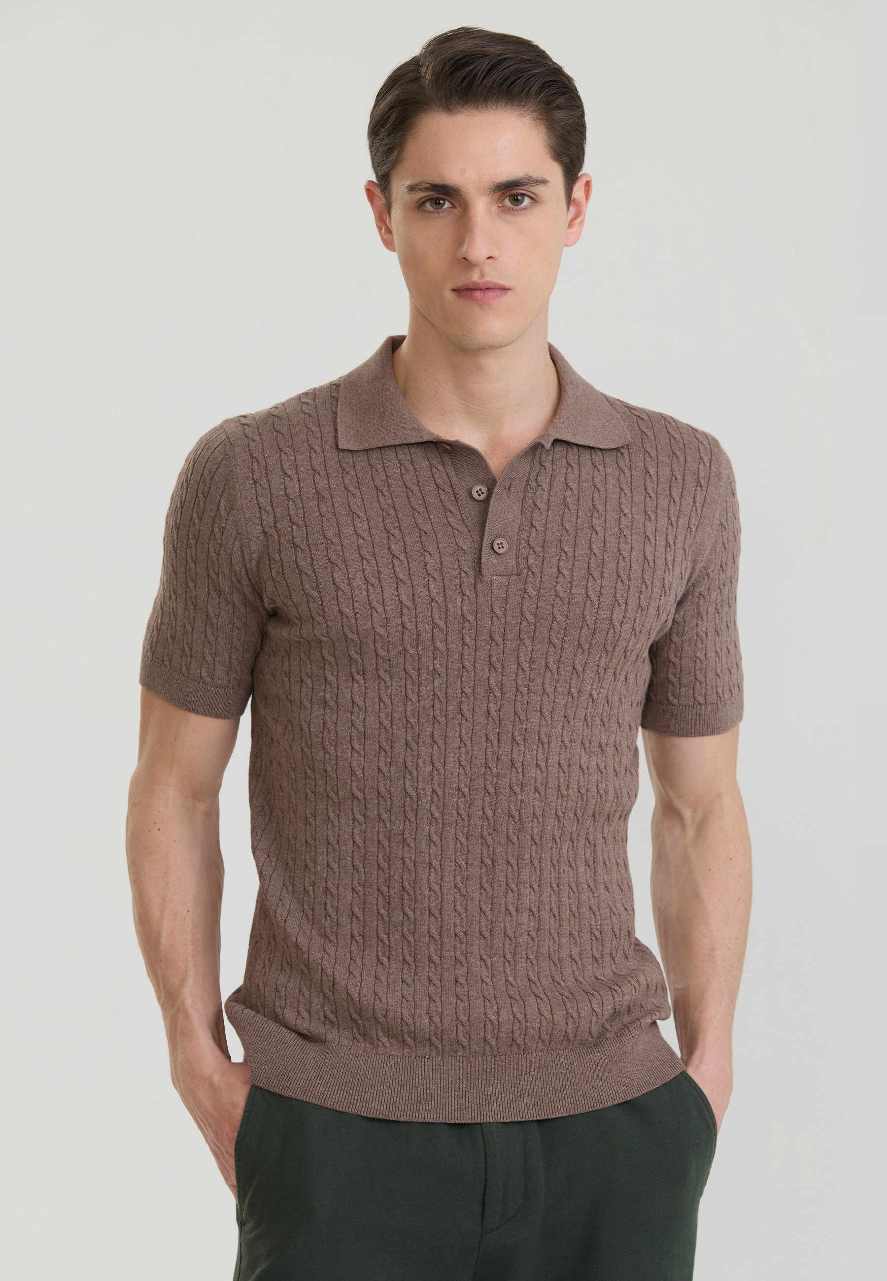 Felix Hardy "Polo Shirt Kurzarm mit Zopfmuster"