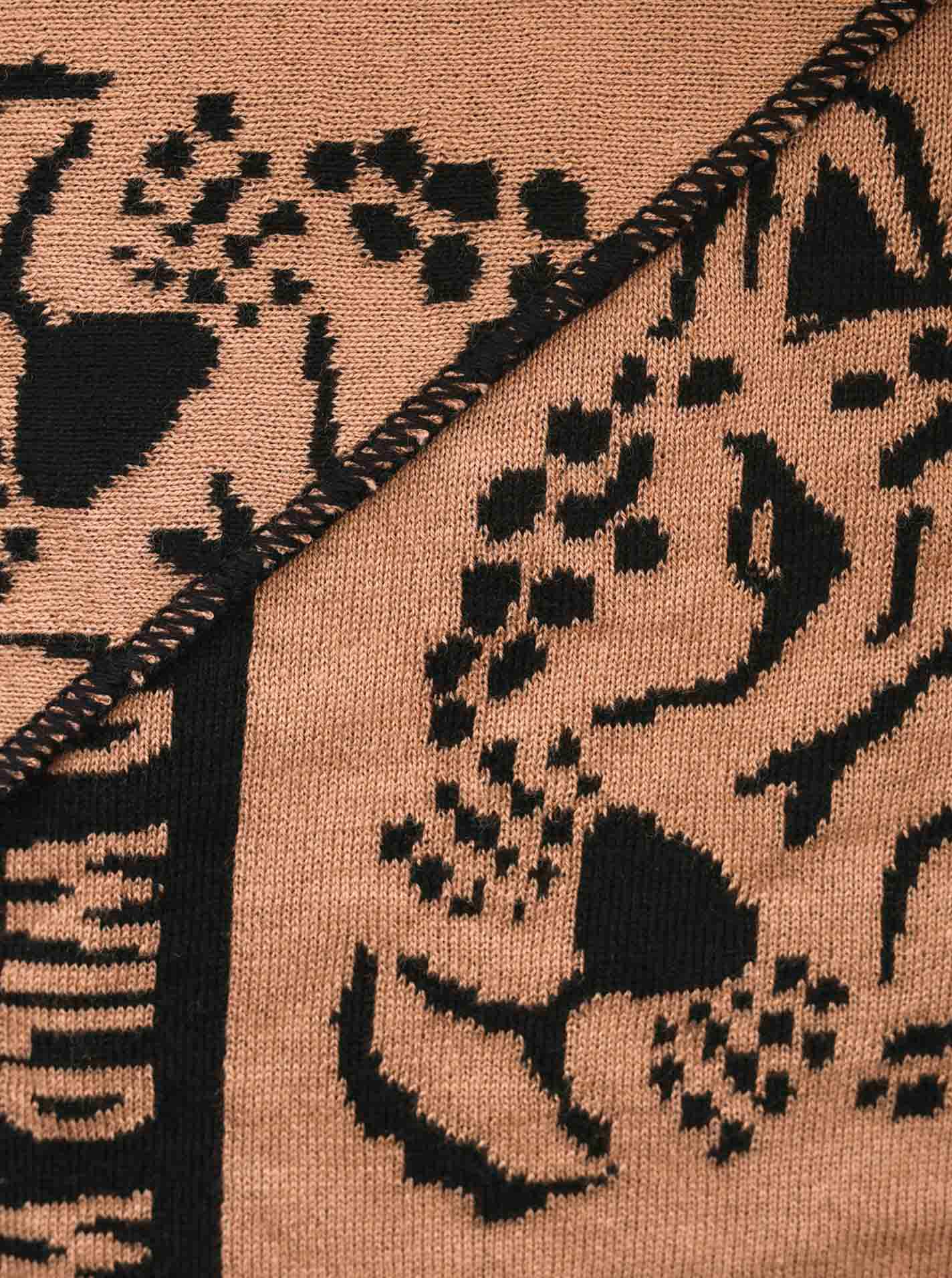 Zwillingsherz Modetuch »Dreieckstuch "Leo Gesicht"«, mit Leopardengesicht und dem Wort WILD an der Kante