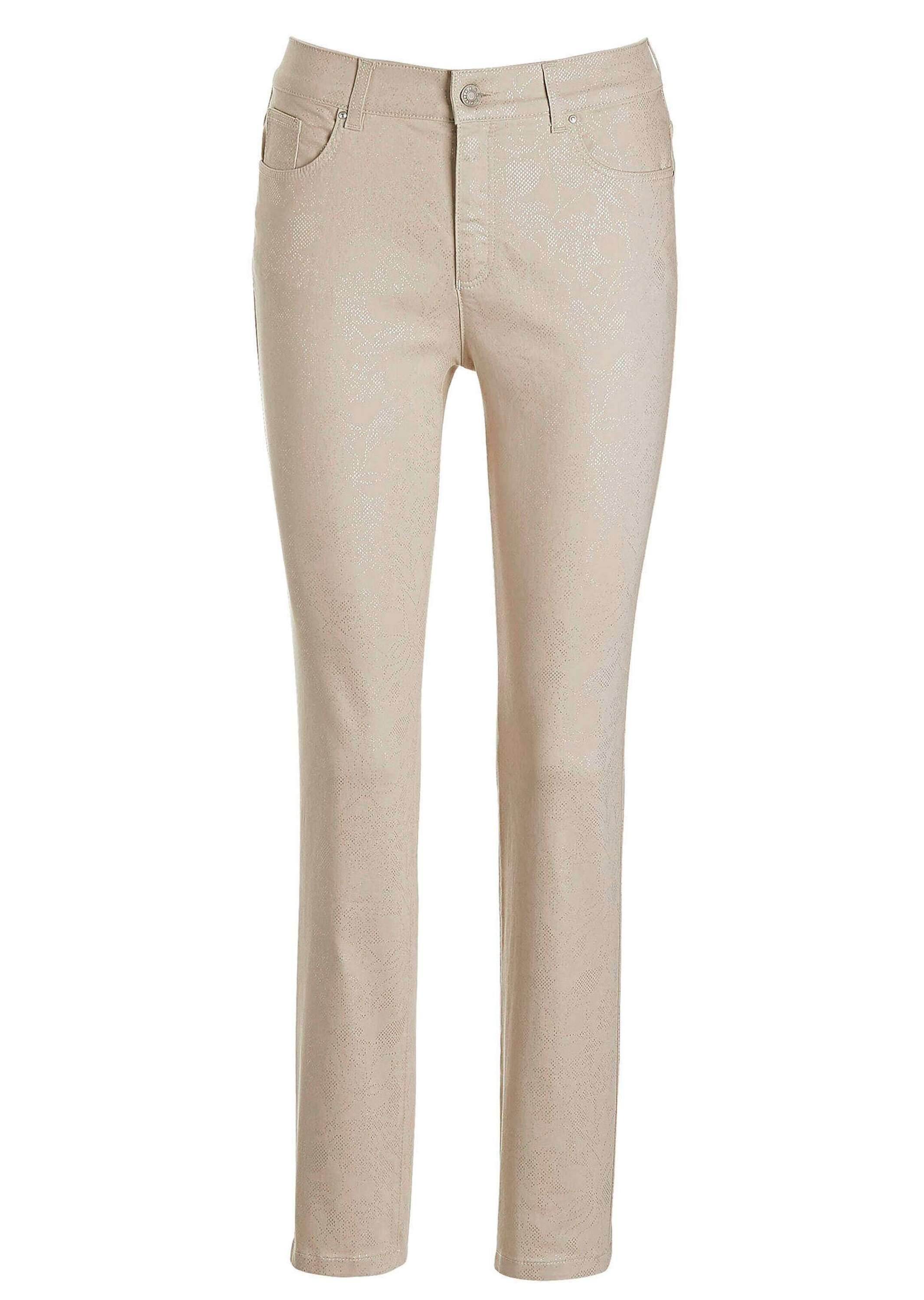 Thumbnail - GOLDNER 2-in-1-Hose "Kurzgröße Knöchellange Jeans CARLA in Braun"