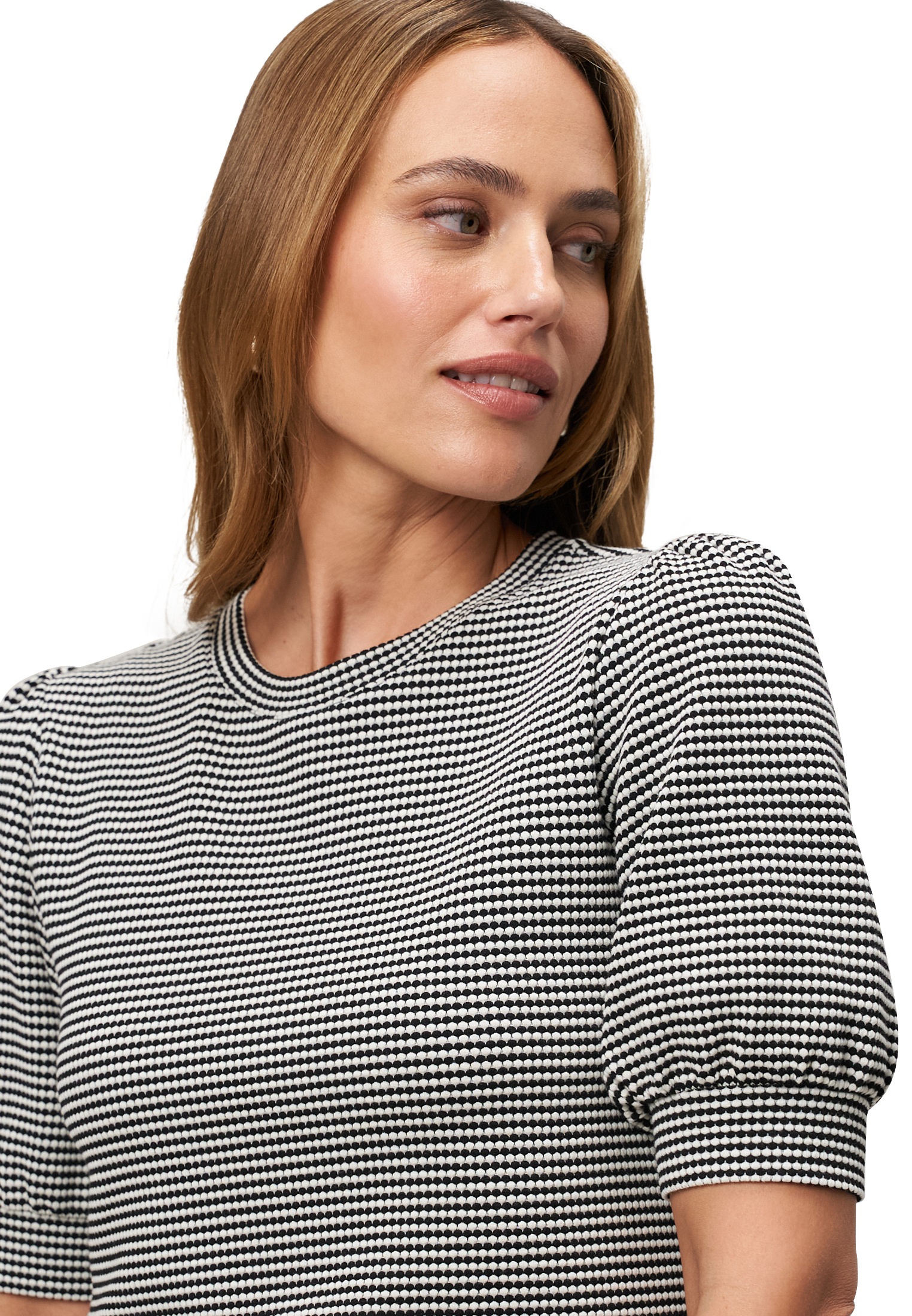 Zero Kurzarmshirt »zero Strukturshirt kurzen Puffärmeln«, (1 tlg.), strukturiert