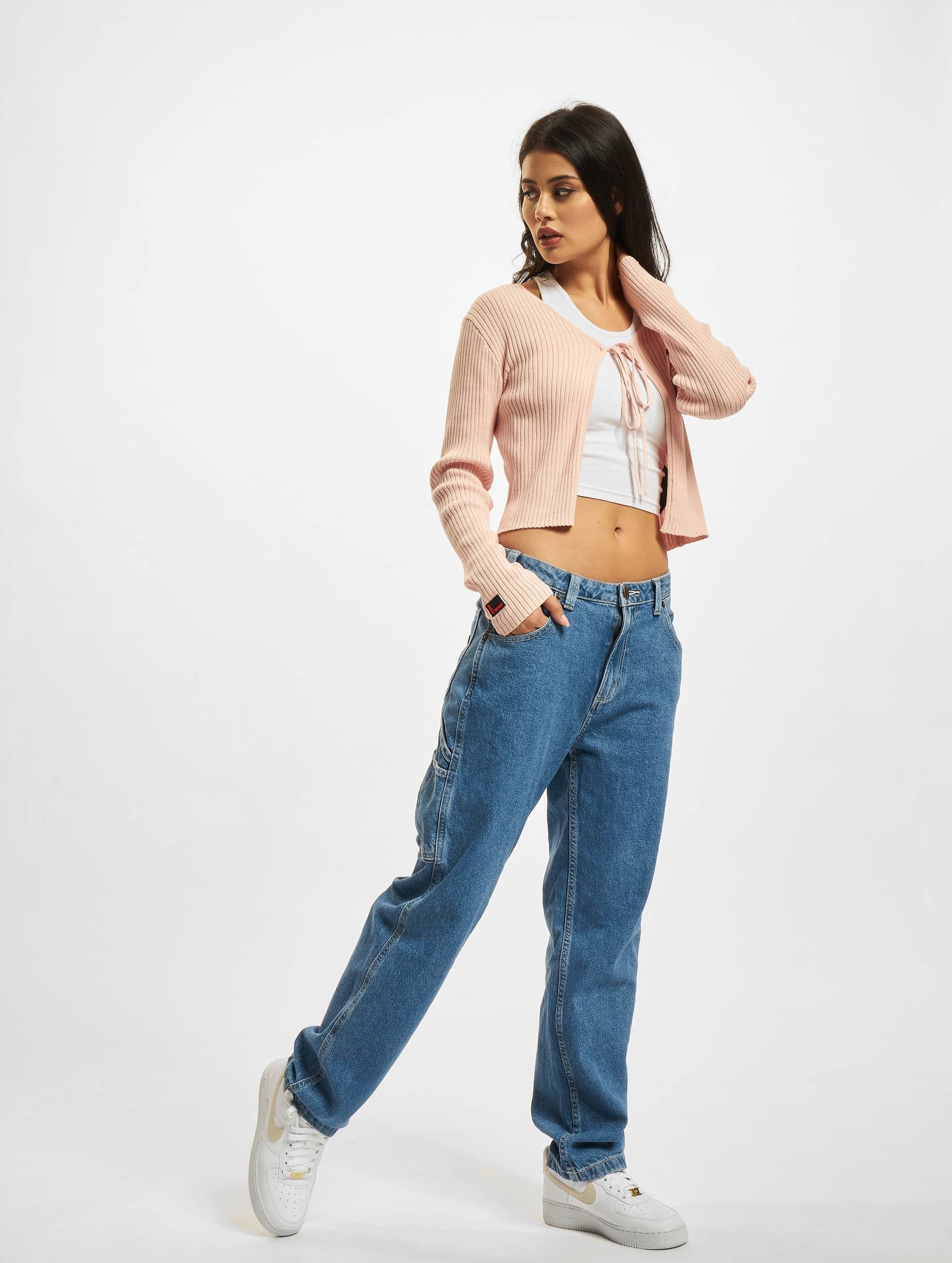 Fubu Cardigan "Fubu Damen FW222-016-1, Corporate Rib Knit Bolero rose" günstig online kaufen